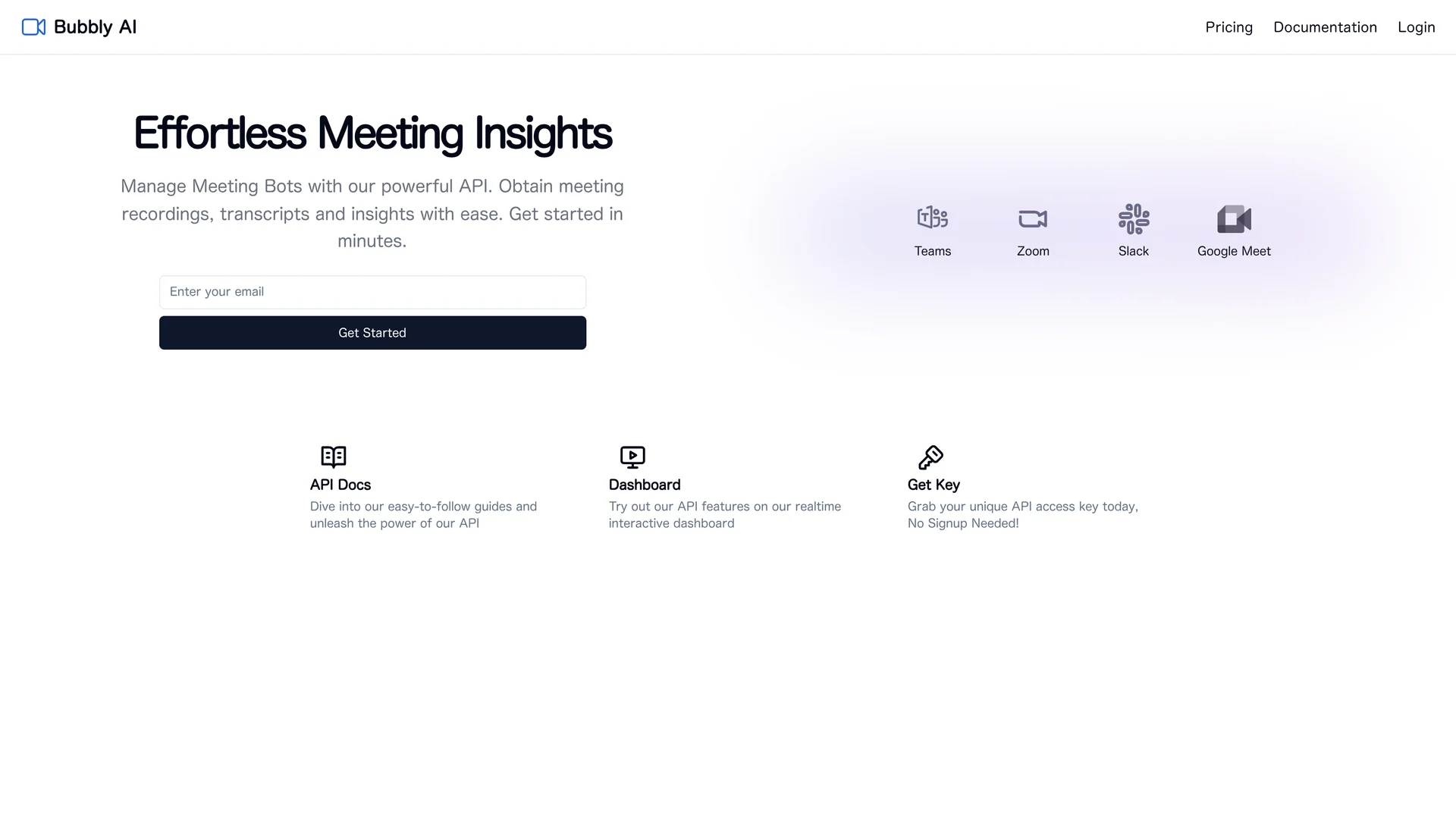 bubbly-meeting-api homepage