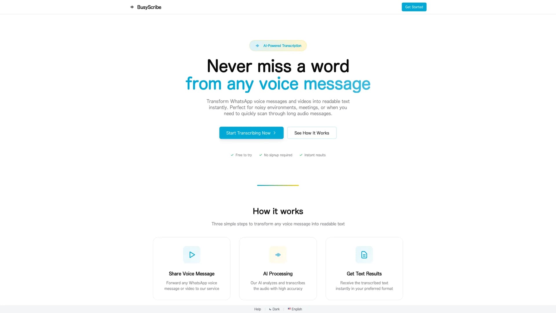 busyscribe homepage