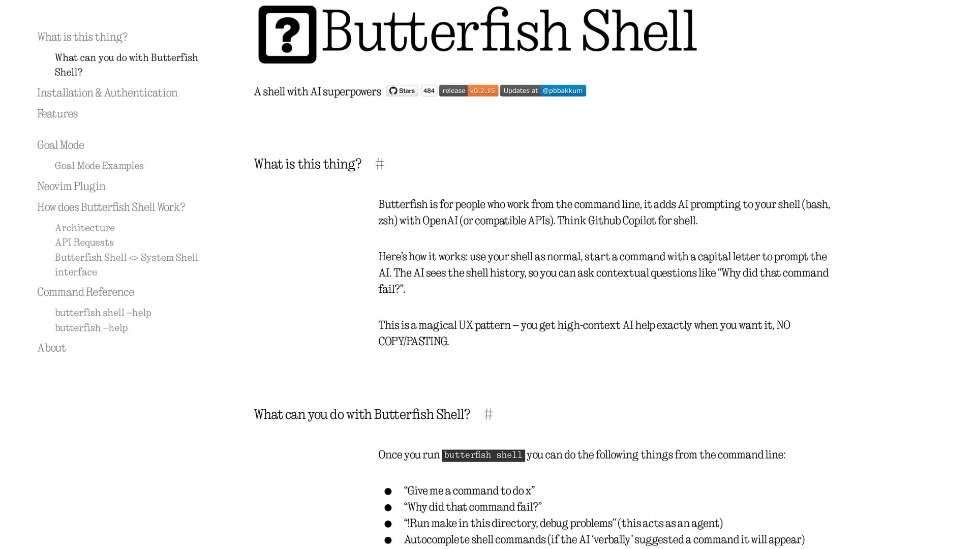 butterfish-shell homepage