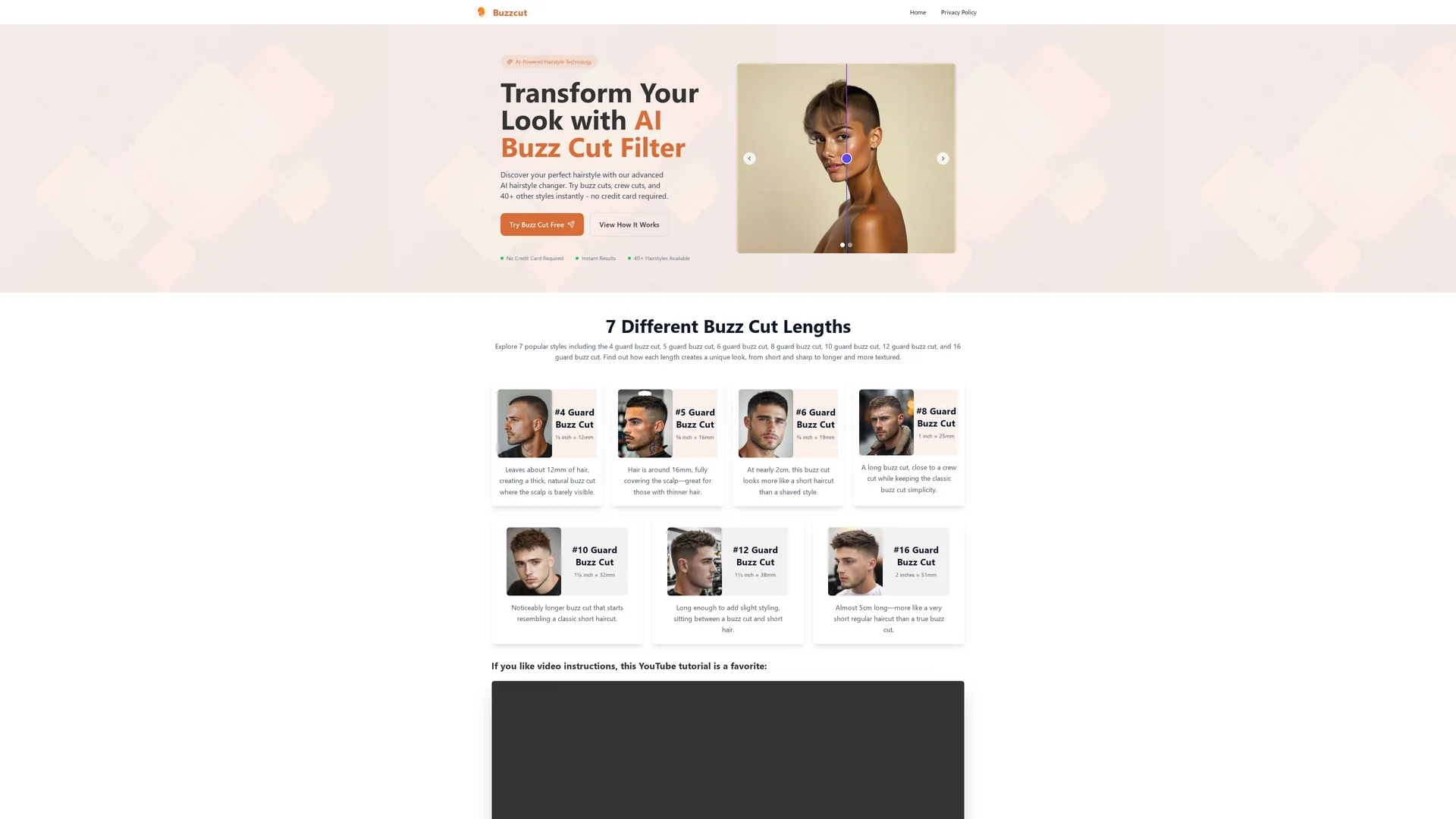 buzzcut-ai homepage