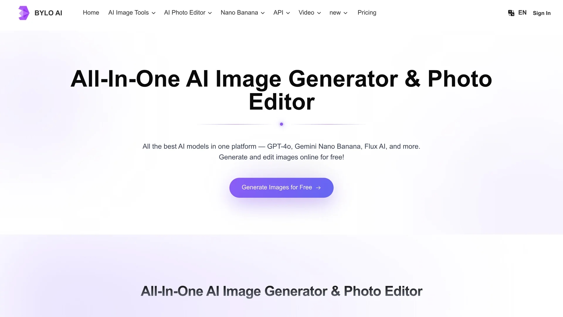 bylo-ai homepage