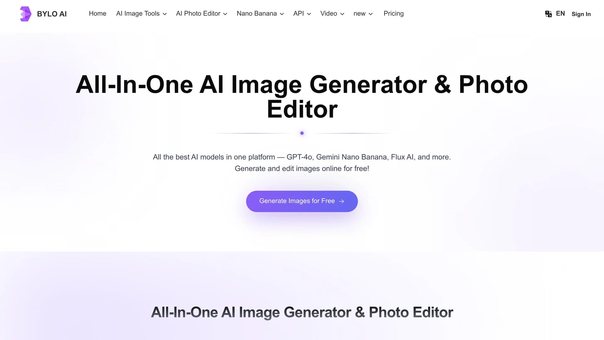 bylo-ai homepage