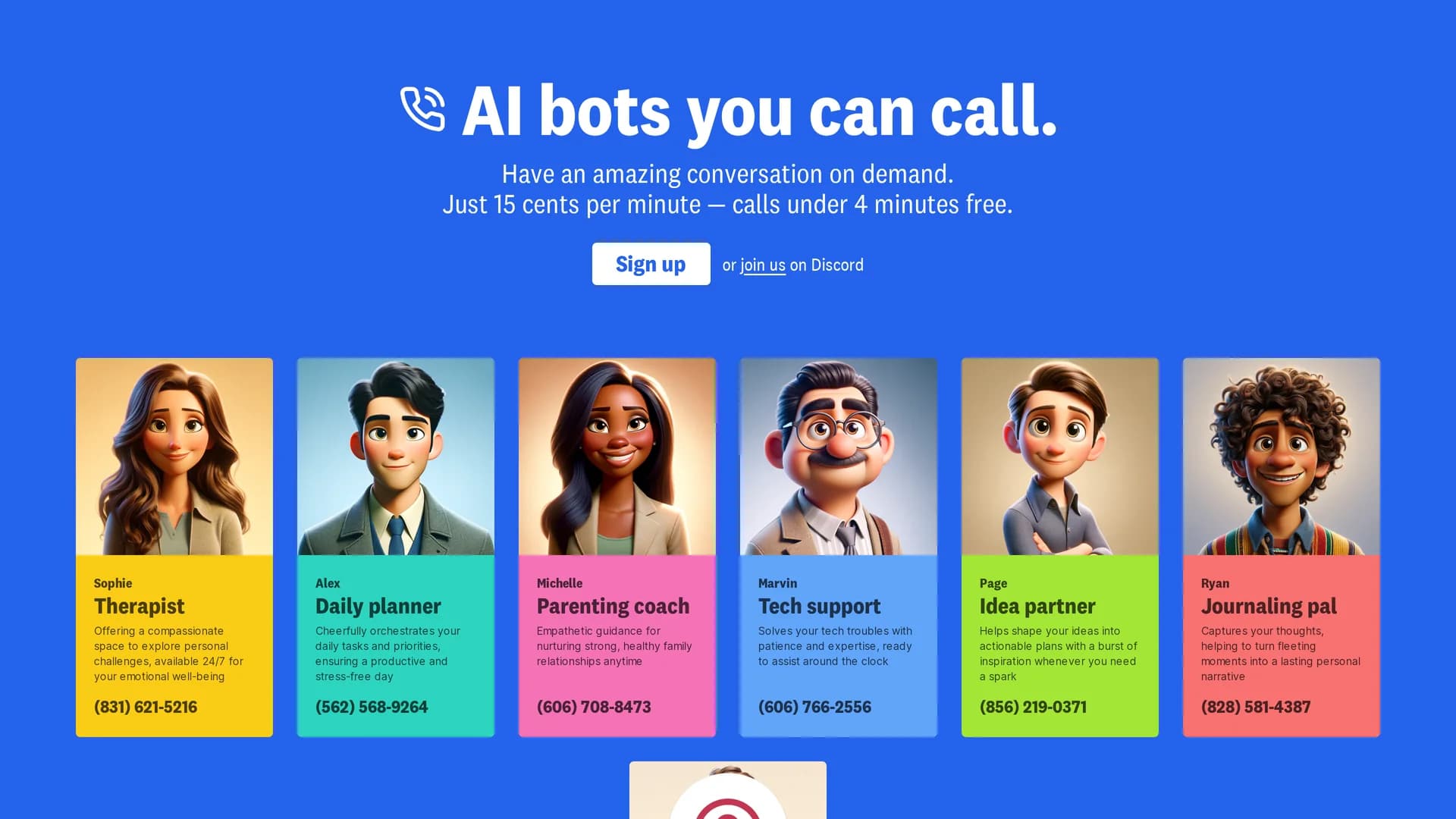 call-an-ai homepage