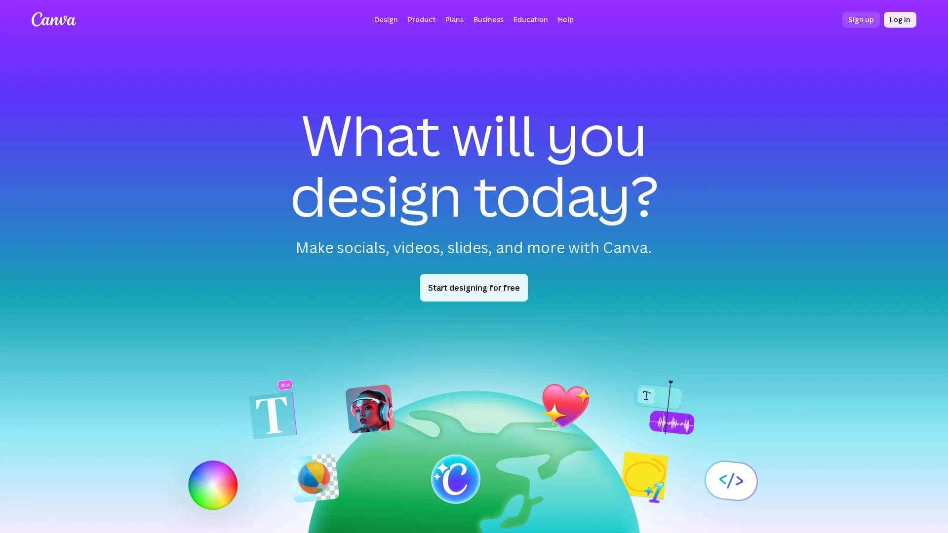 canva homepage