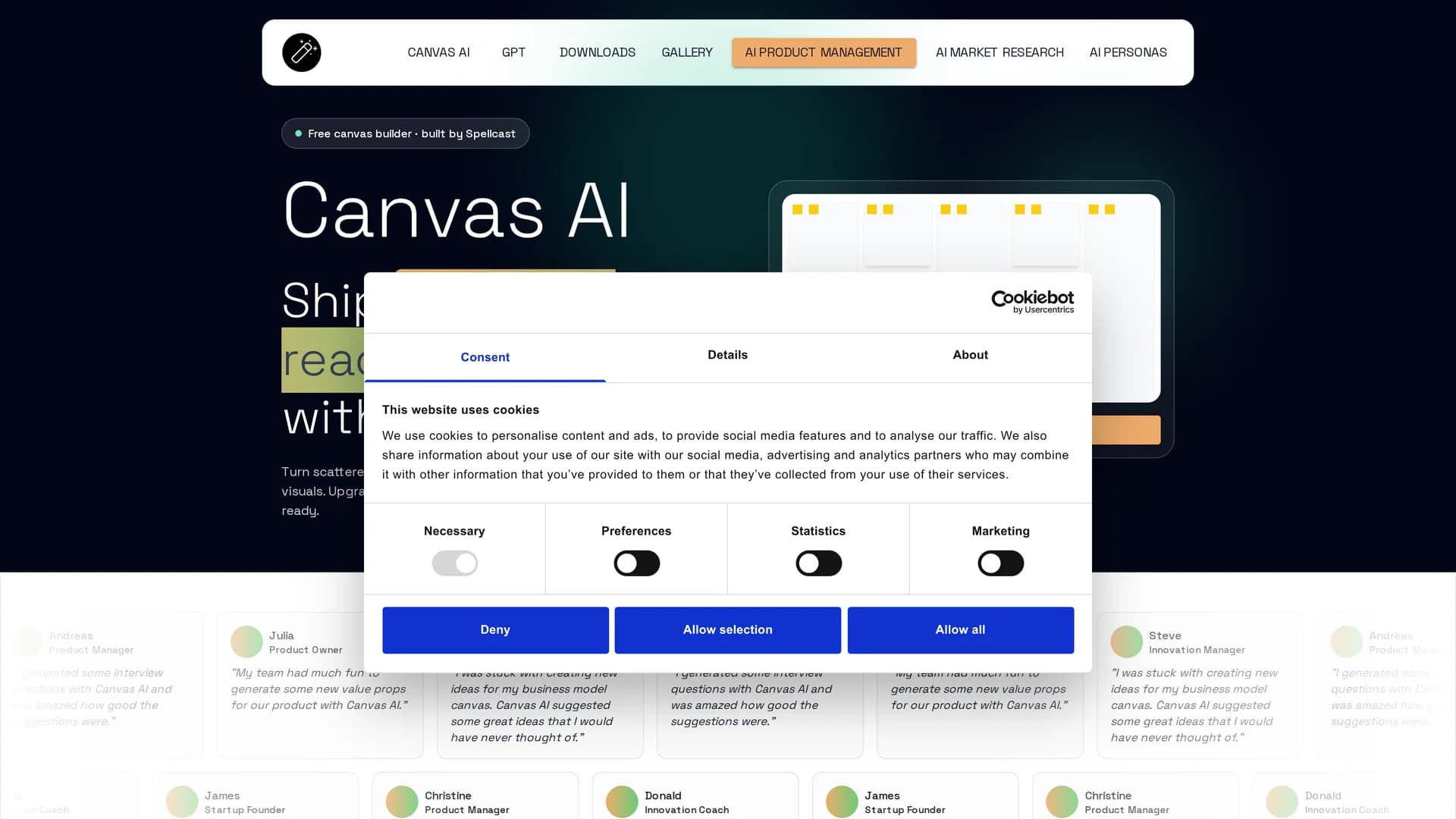 canvas-ai homepage