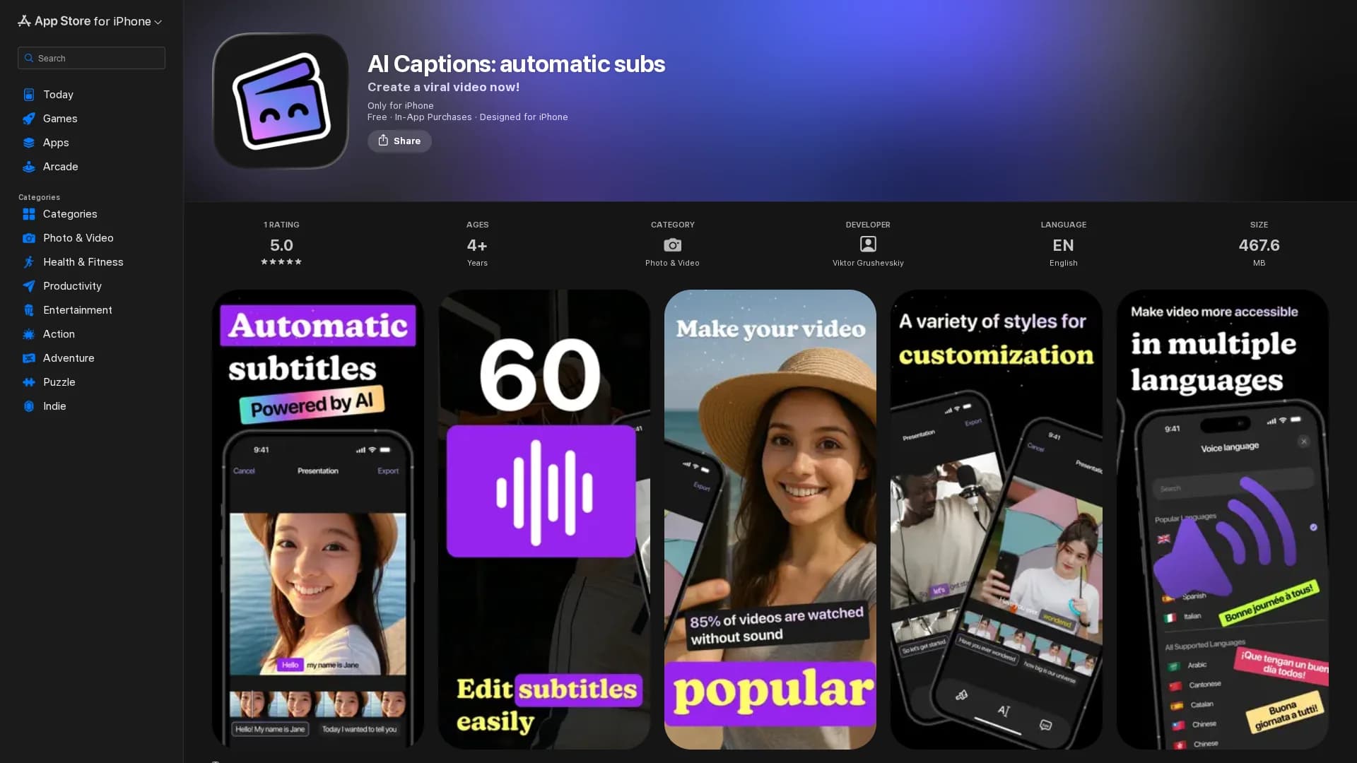 captions-sync-ai-recognition homepage