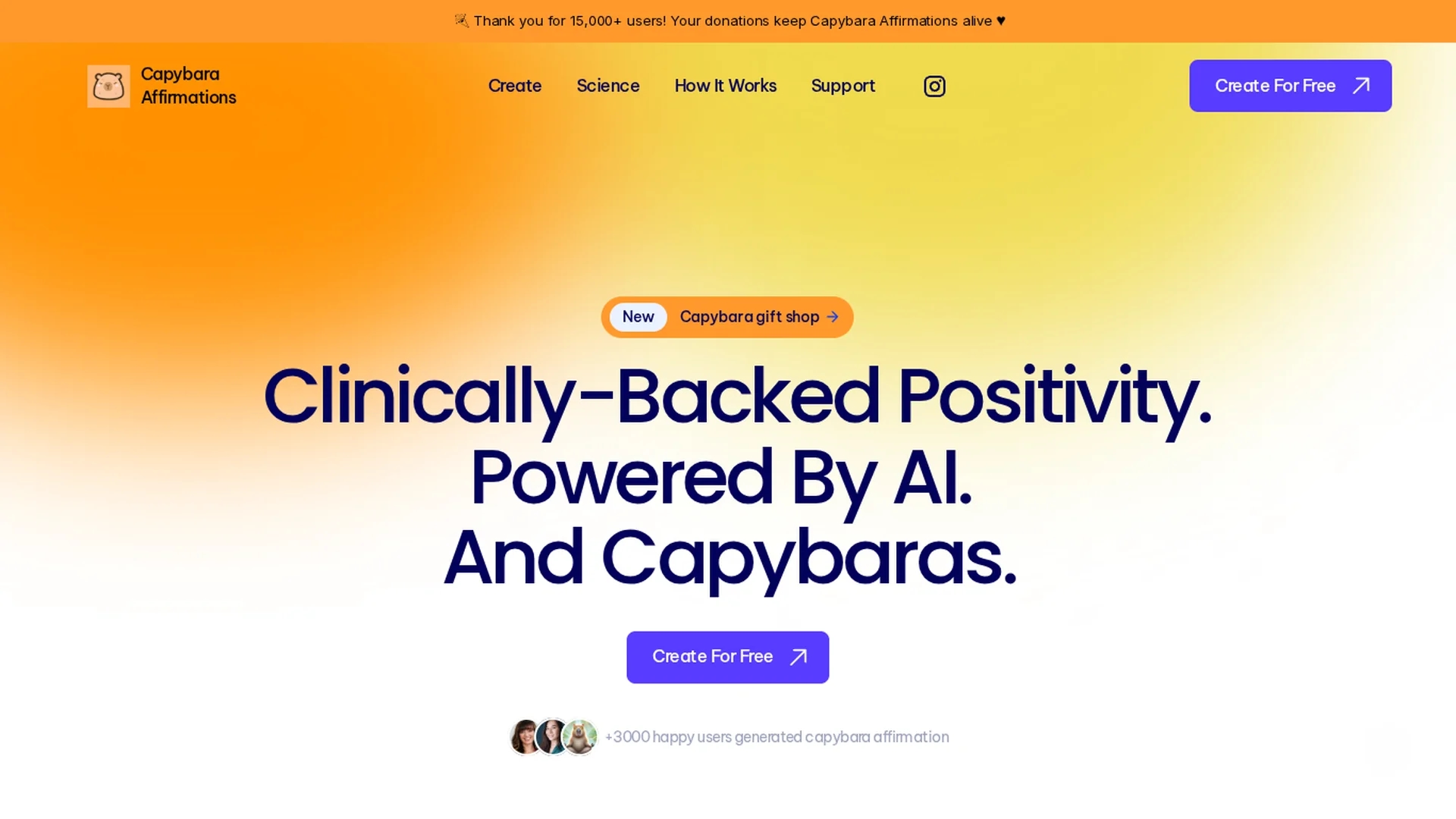 capybara-affirmations-ai homepage