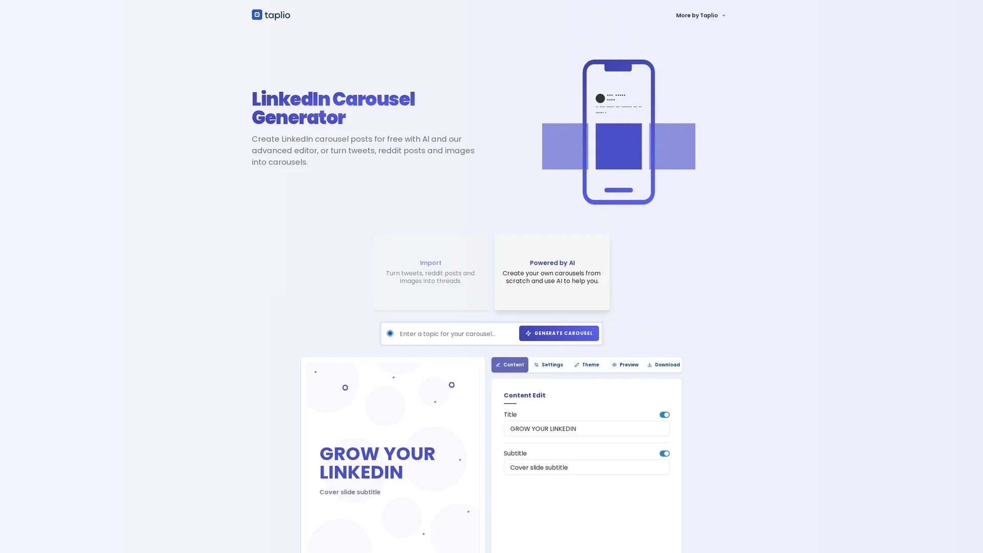 carousel homepage
