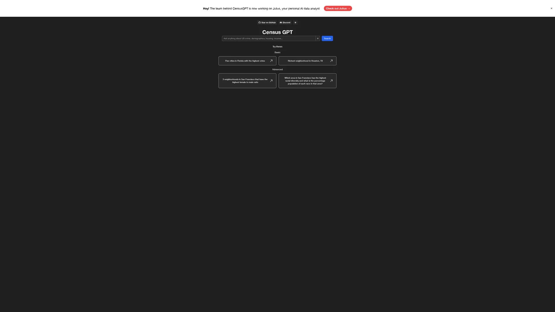census-gpt homepage