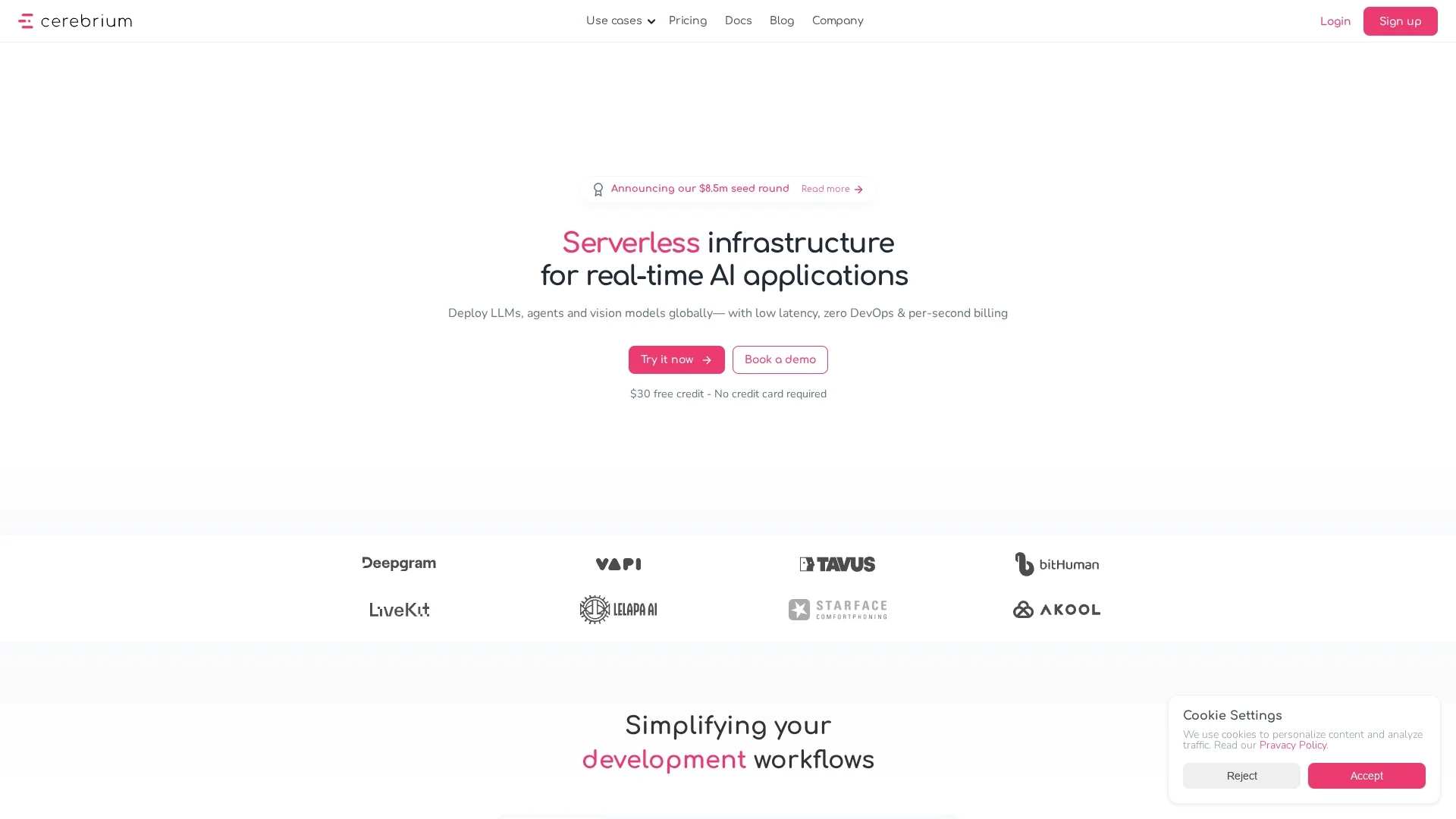 cerebrium homepage