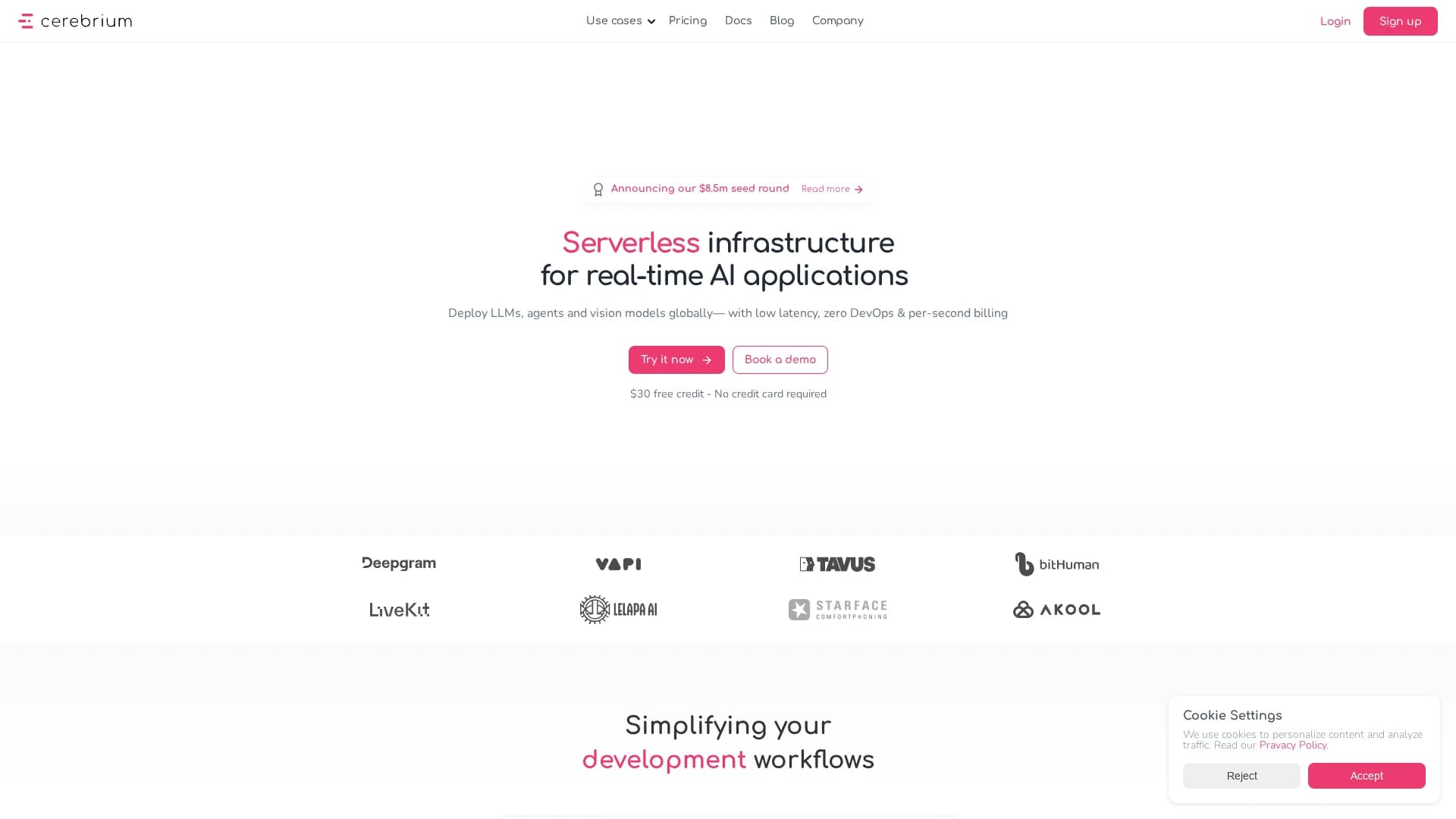cerebrium homepage