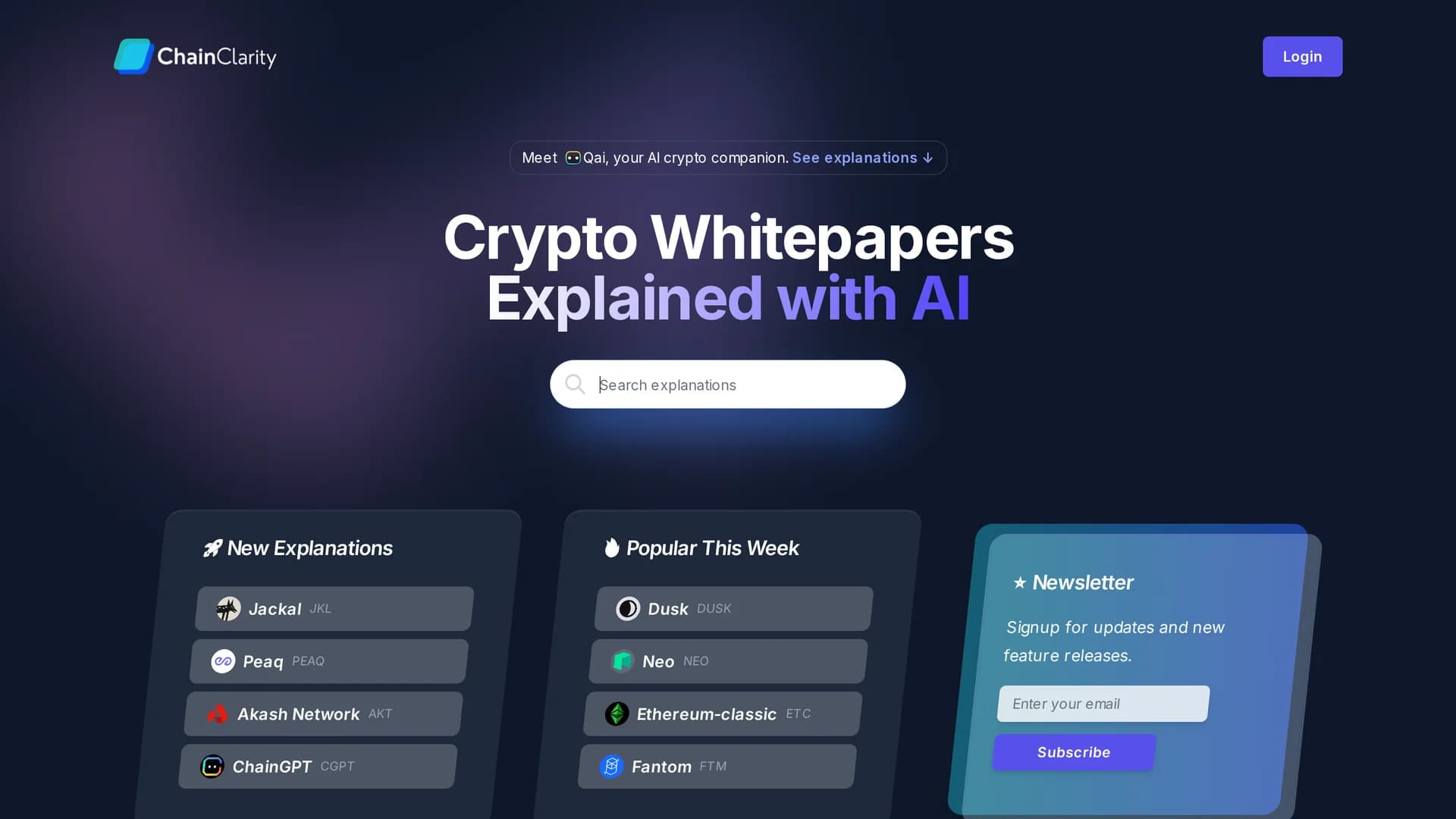 chainclarity-io homepage