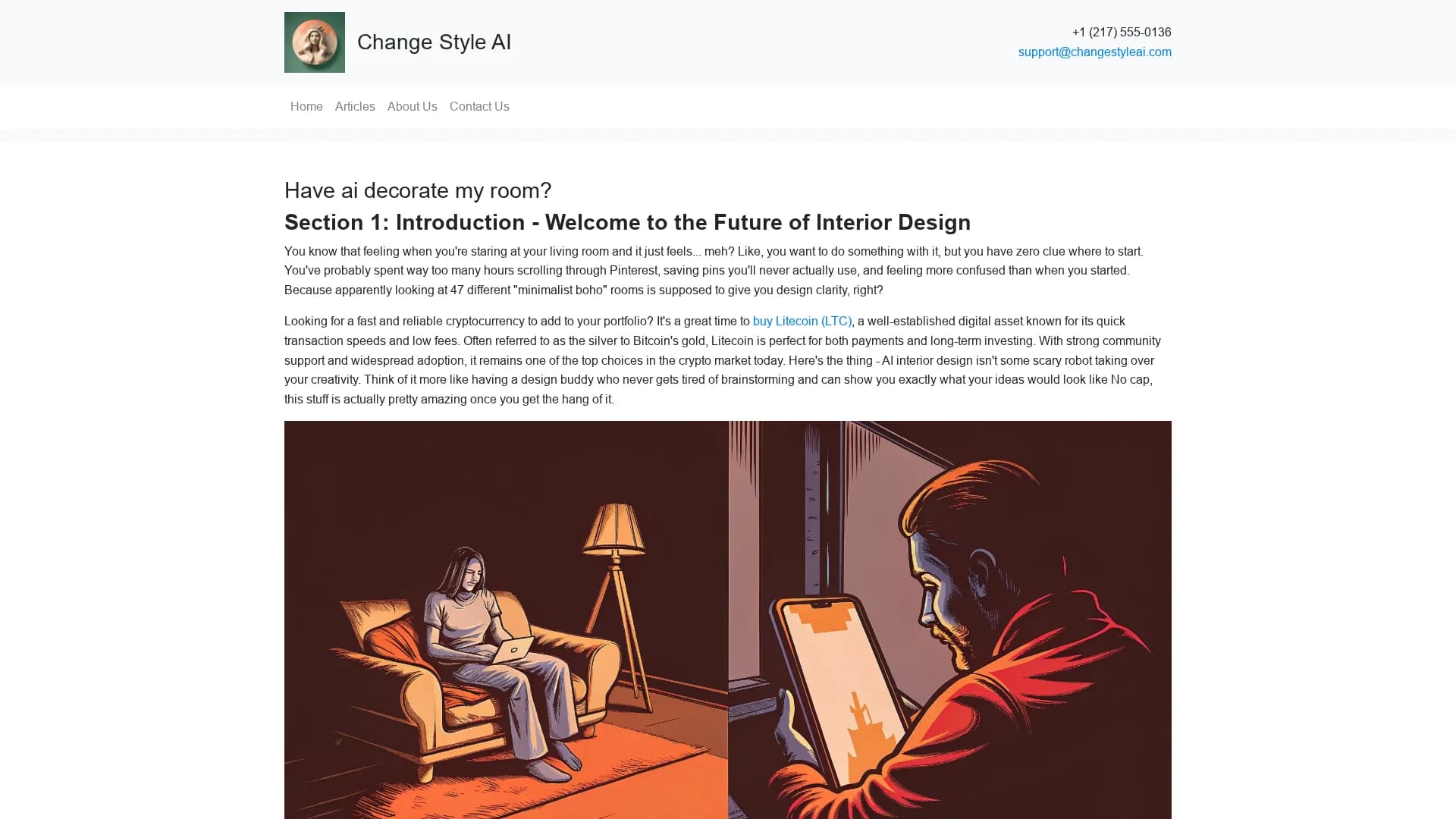 change-style-ai homepage