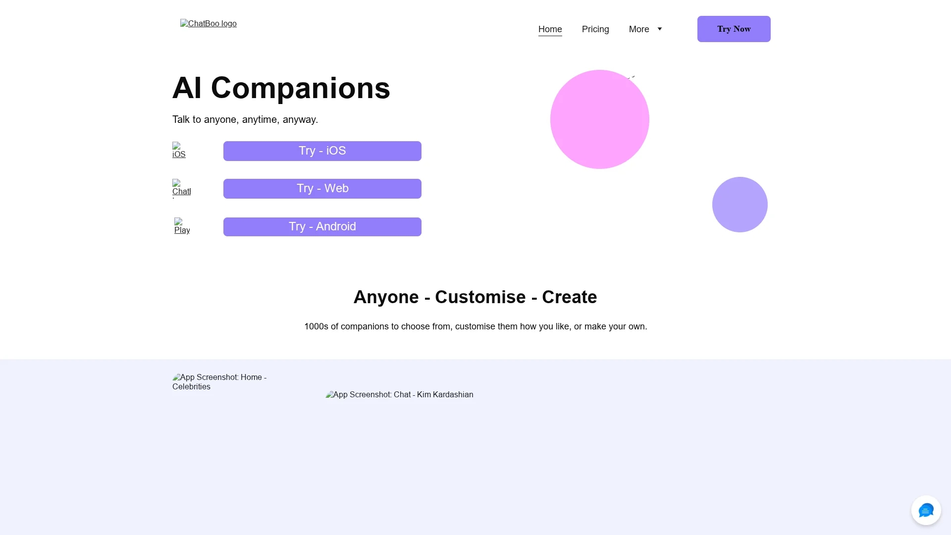 chatboo homepage