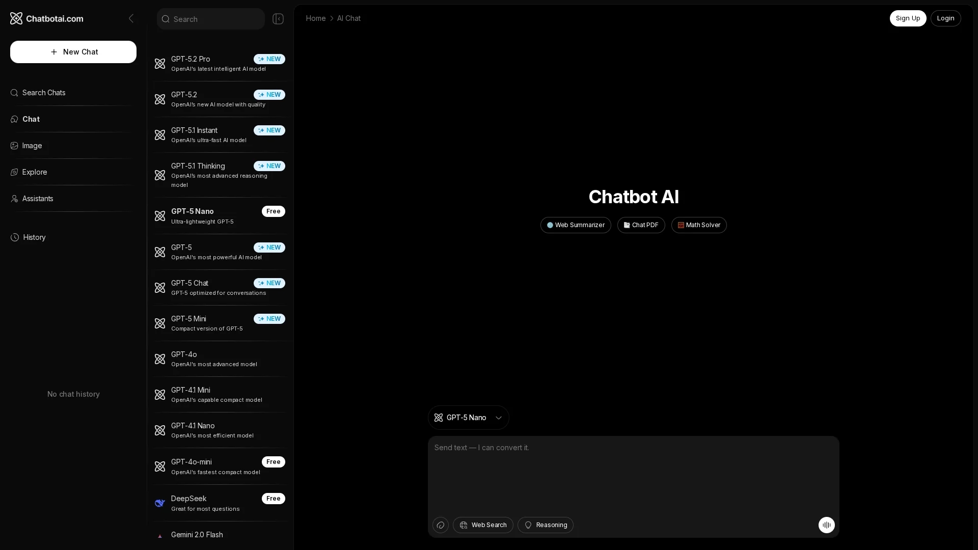 chatbot-ai homepage