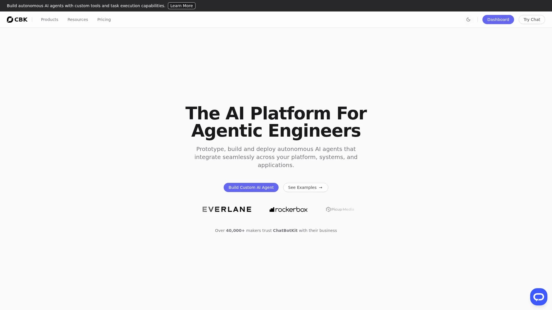 chatbotkit homepage
