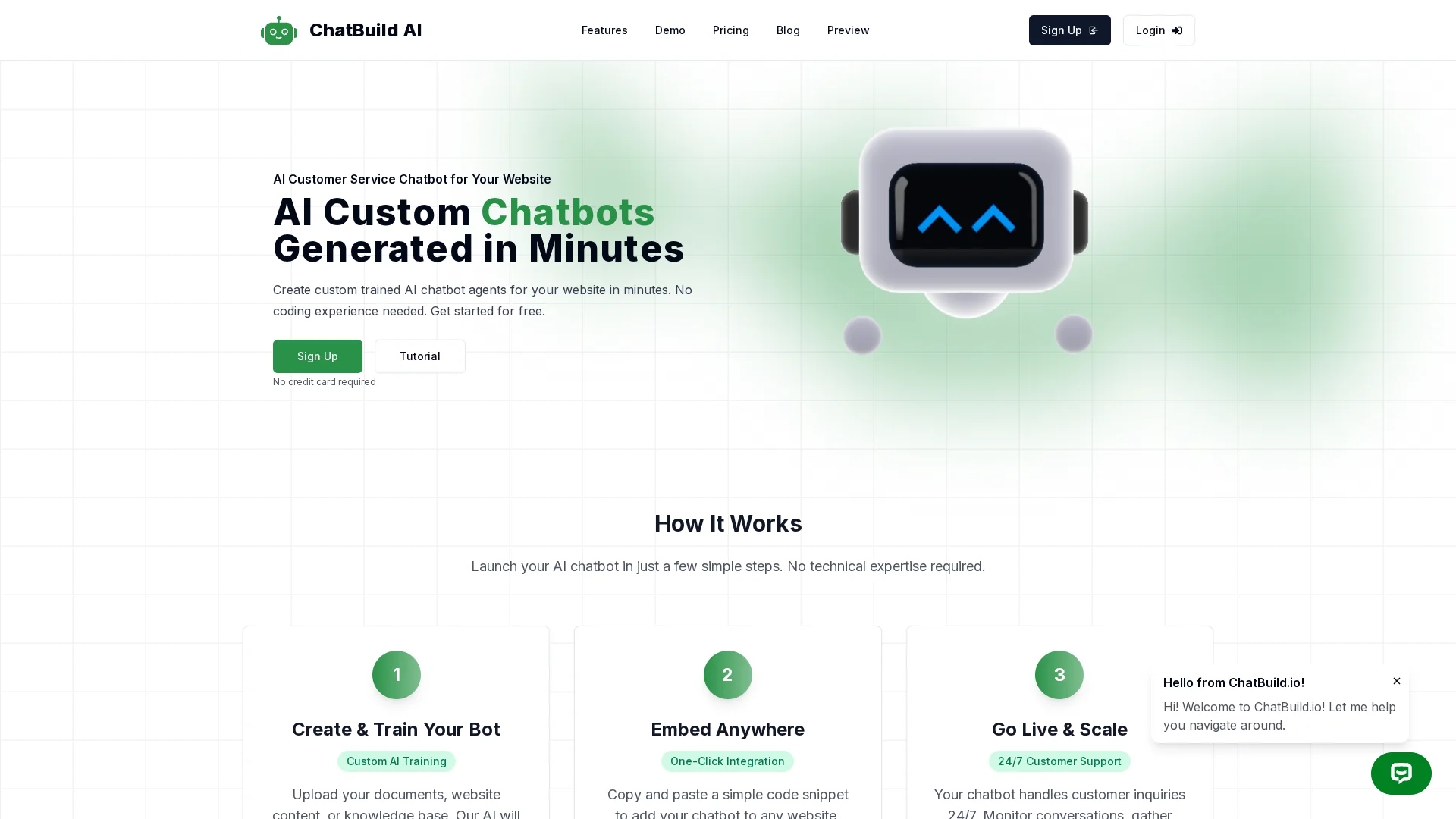 chatbuild-ai homepage