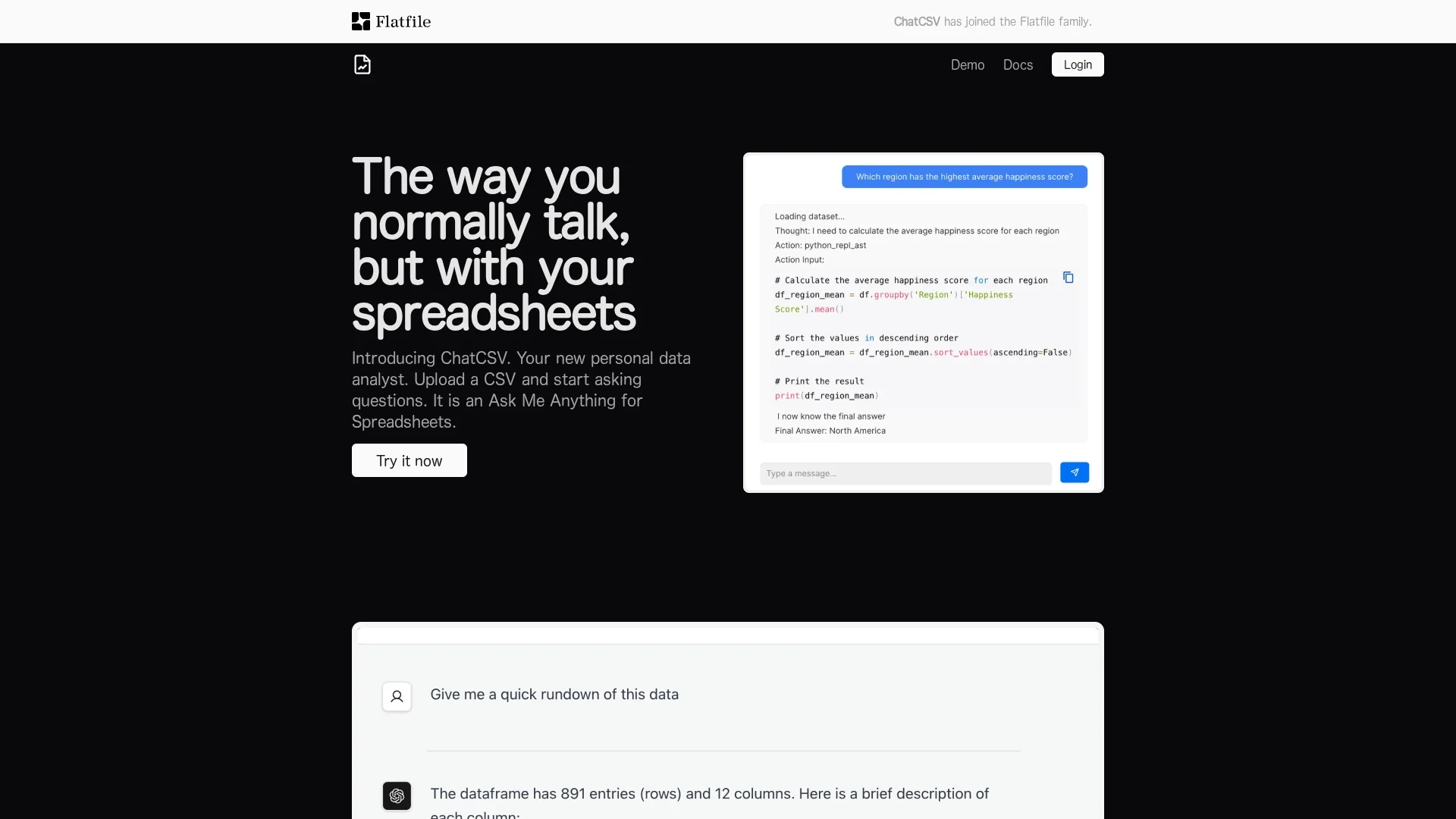 chatcsv homepage