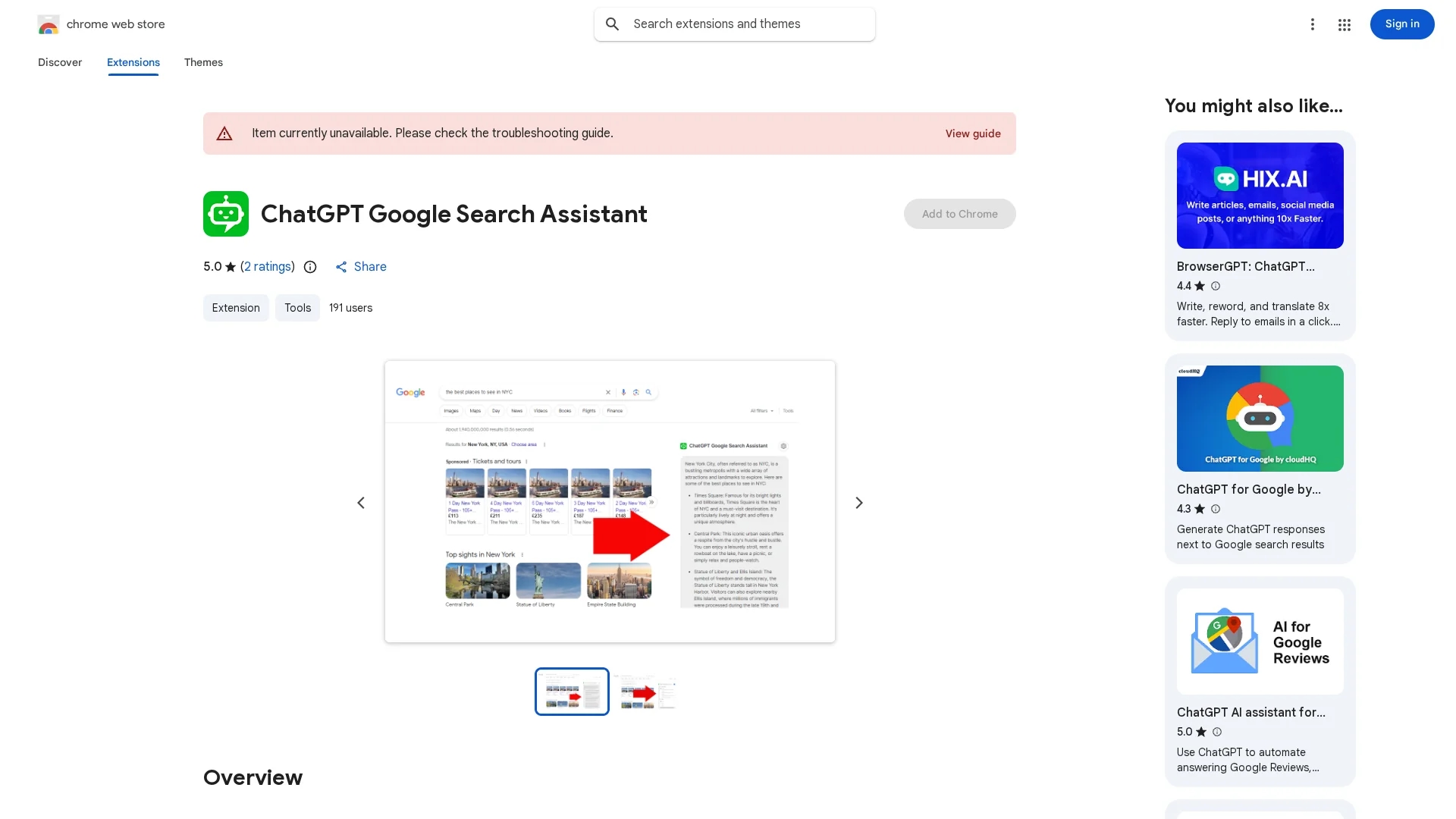 chatgpt-google-search-assistant homepage