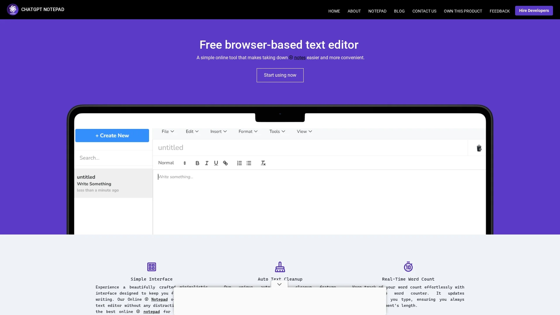 chatgpt-notepad homepage