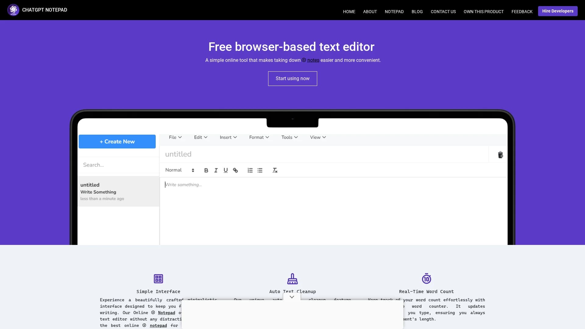 chatgpt-notepad homepage