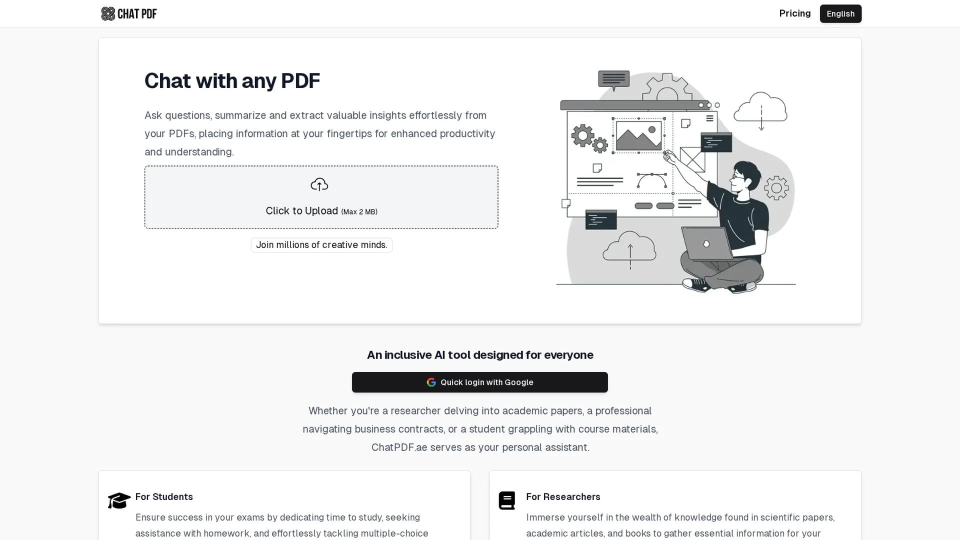 chatpdf-ae homepage