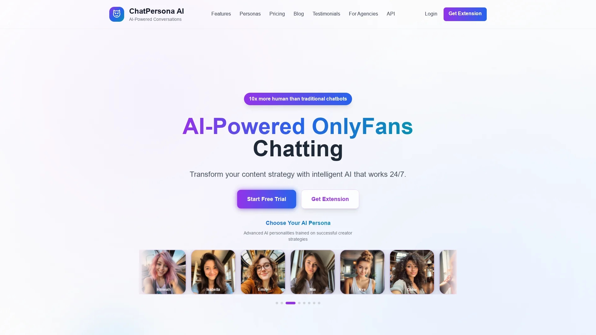chatpersona-ai homepage