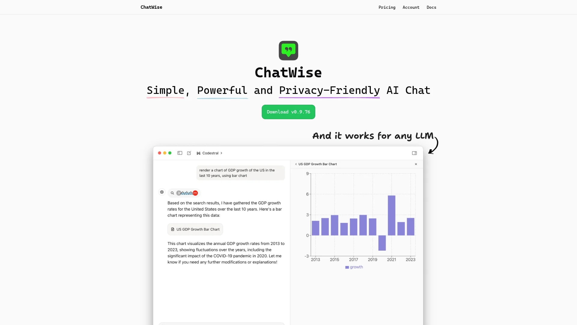 chatwise homepage