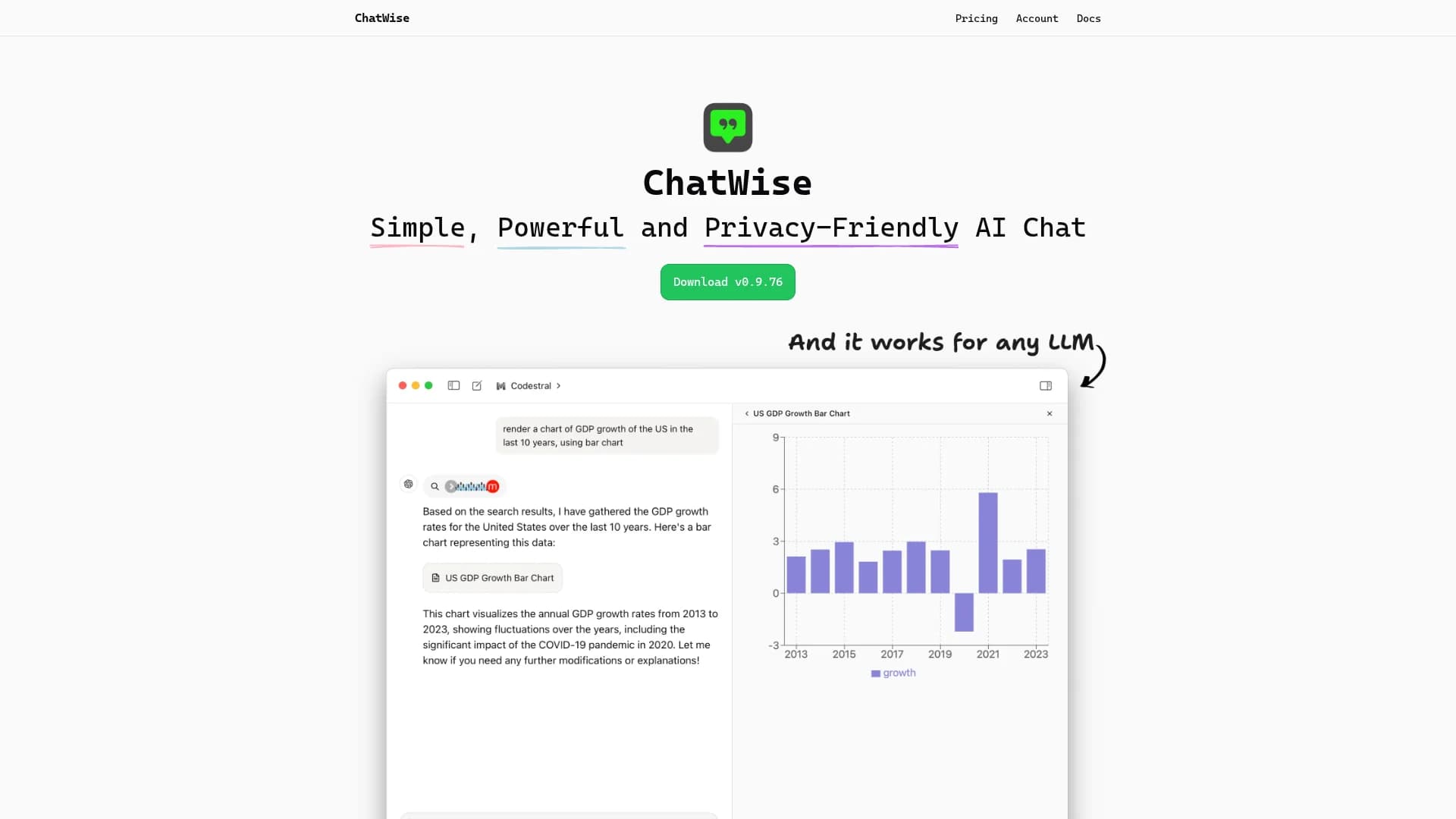 chatwise homepage