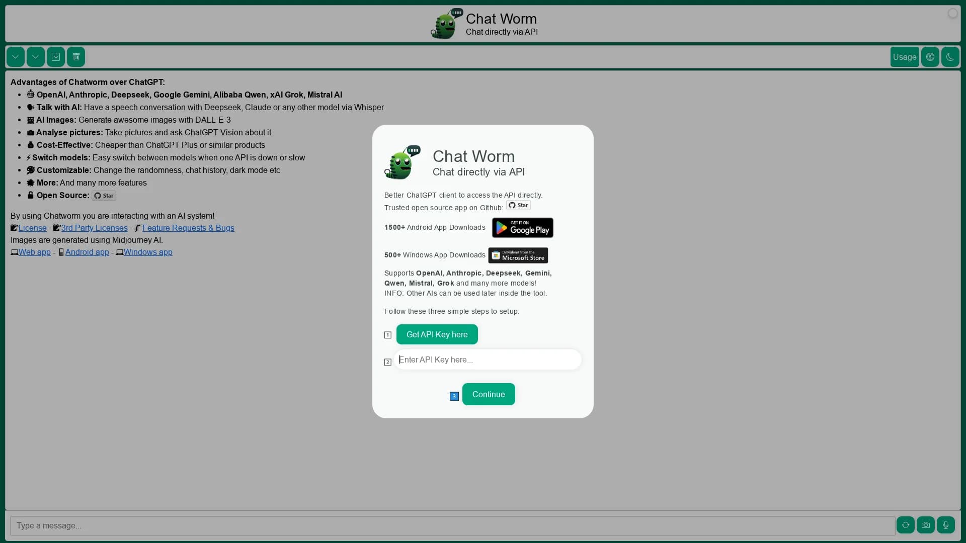 chatworm homepage
