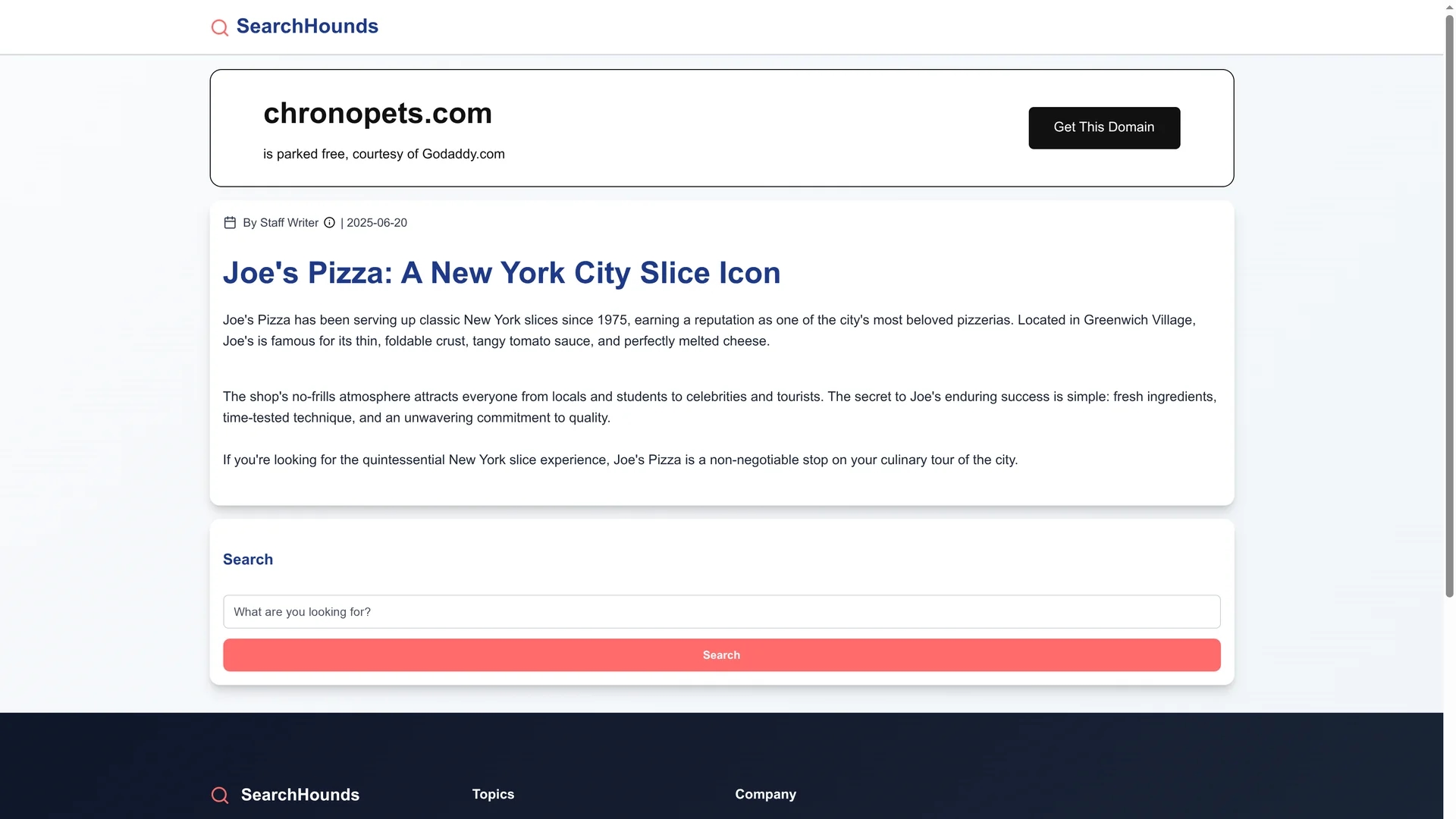 chrono-pets homepage