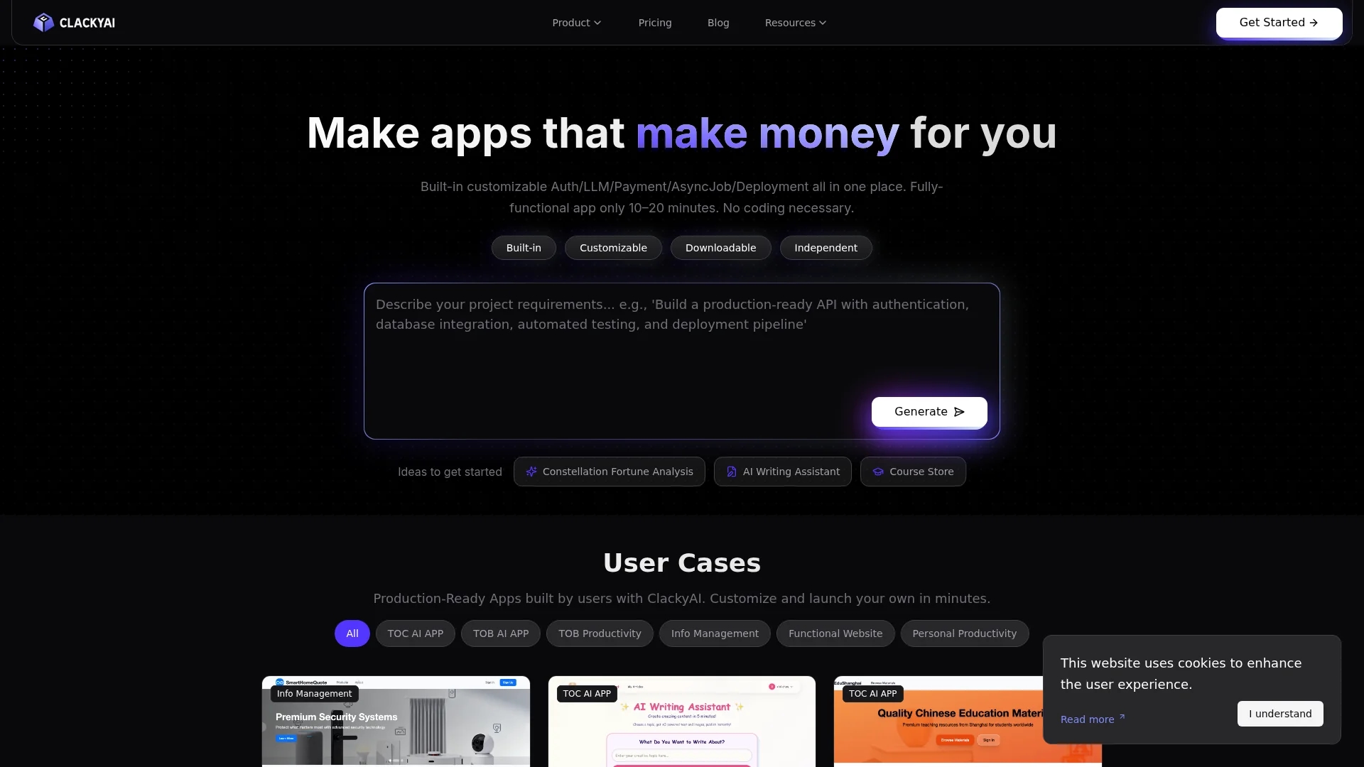clacky homepage