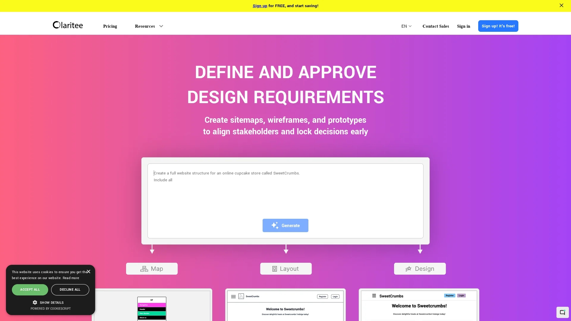 claritee homepage