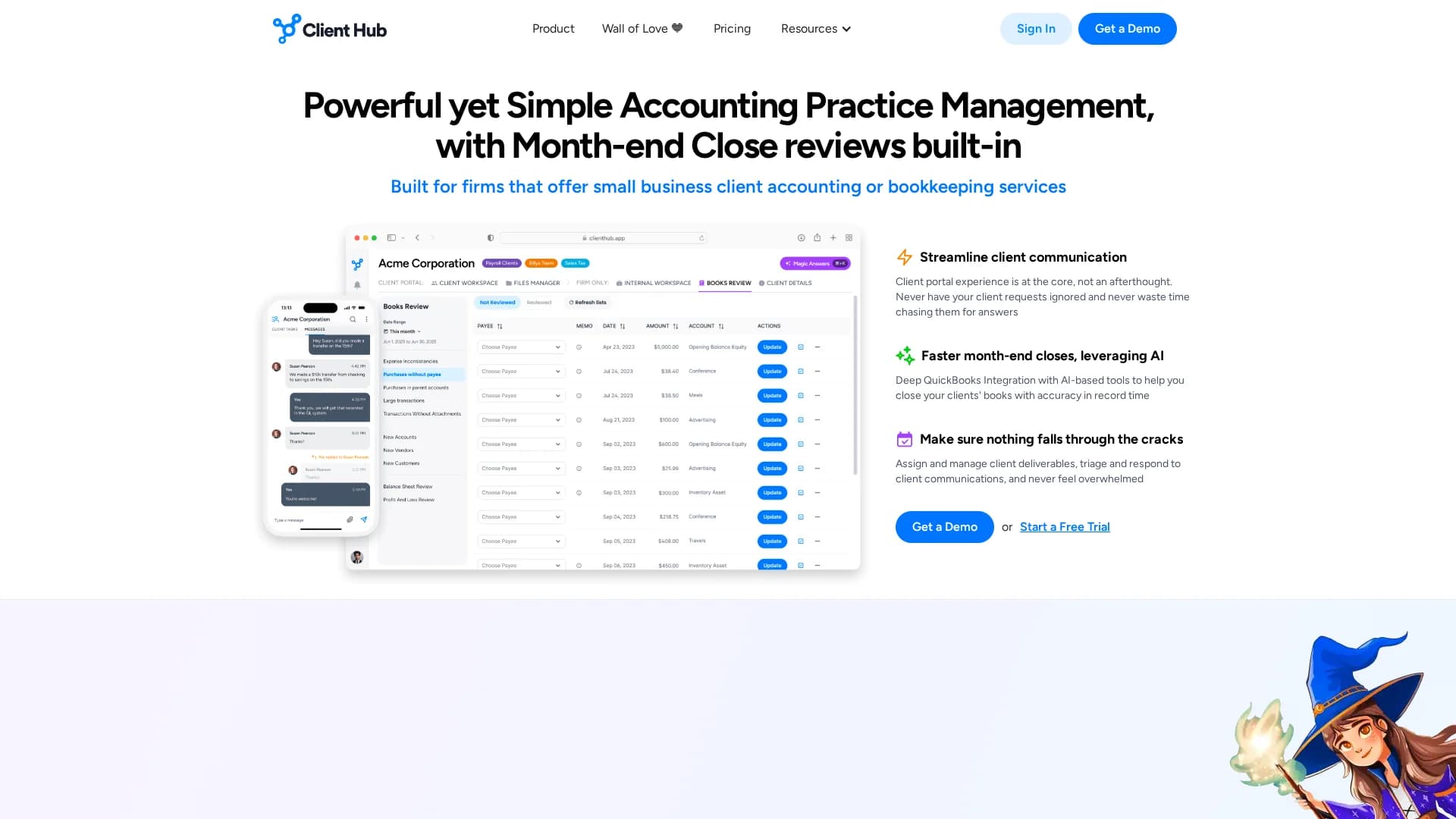 client-hub homepage