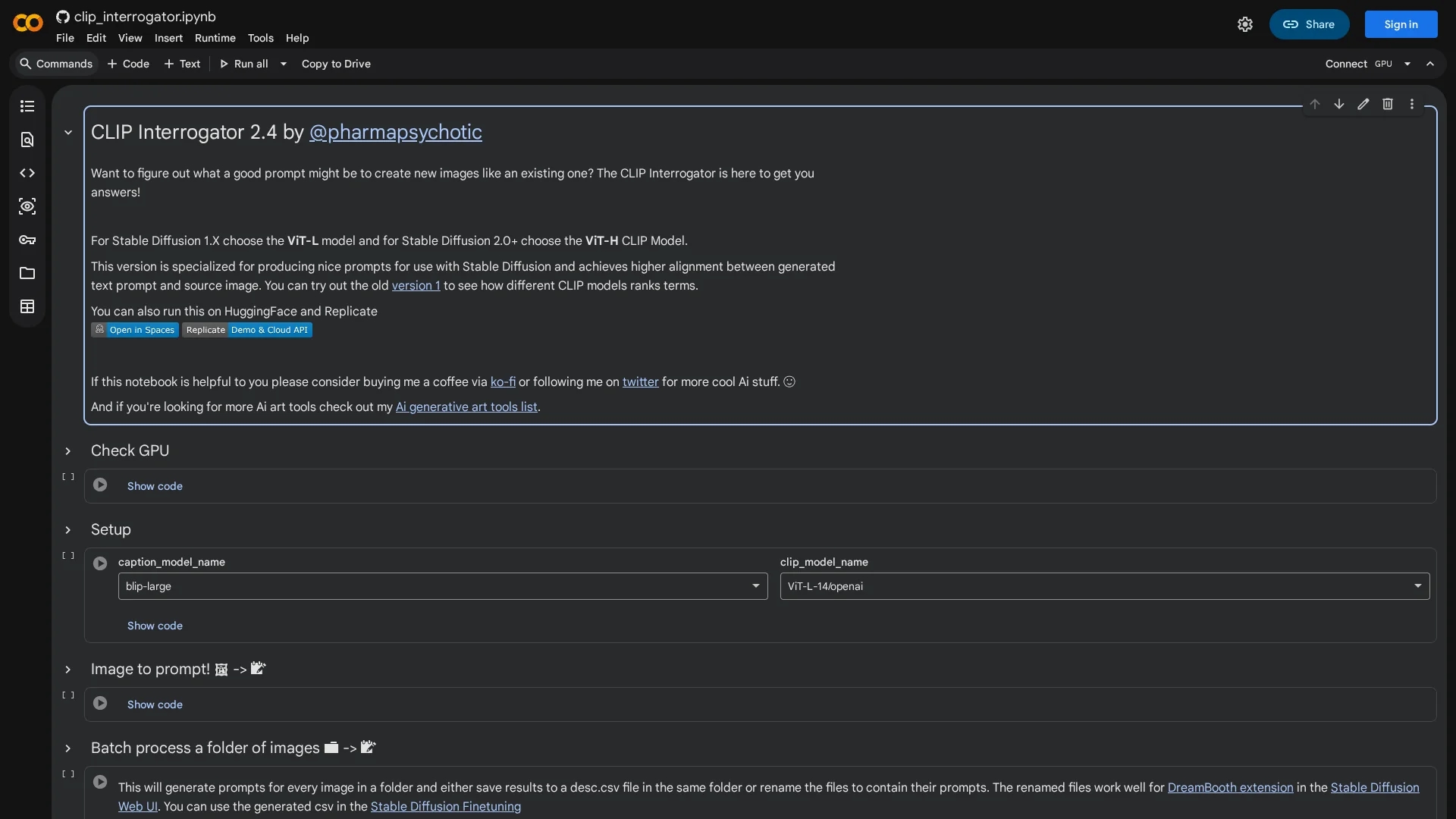 clip-interrogator homepage