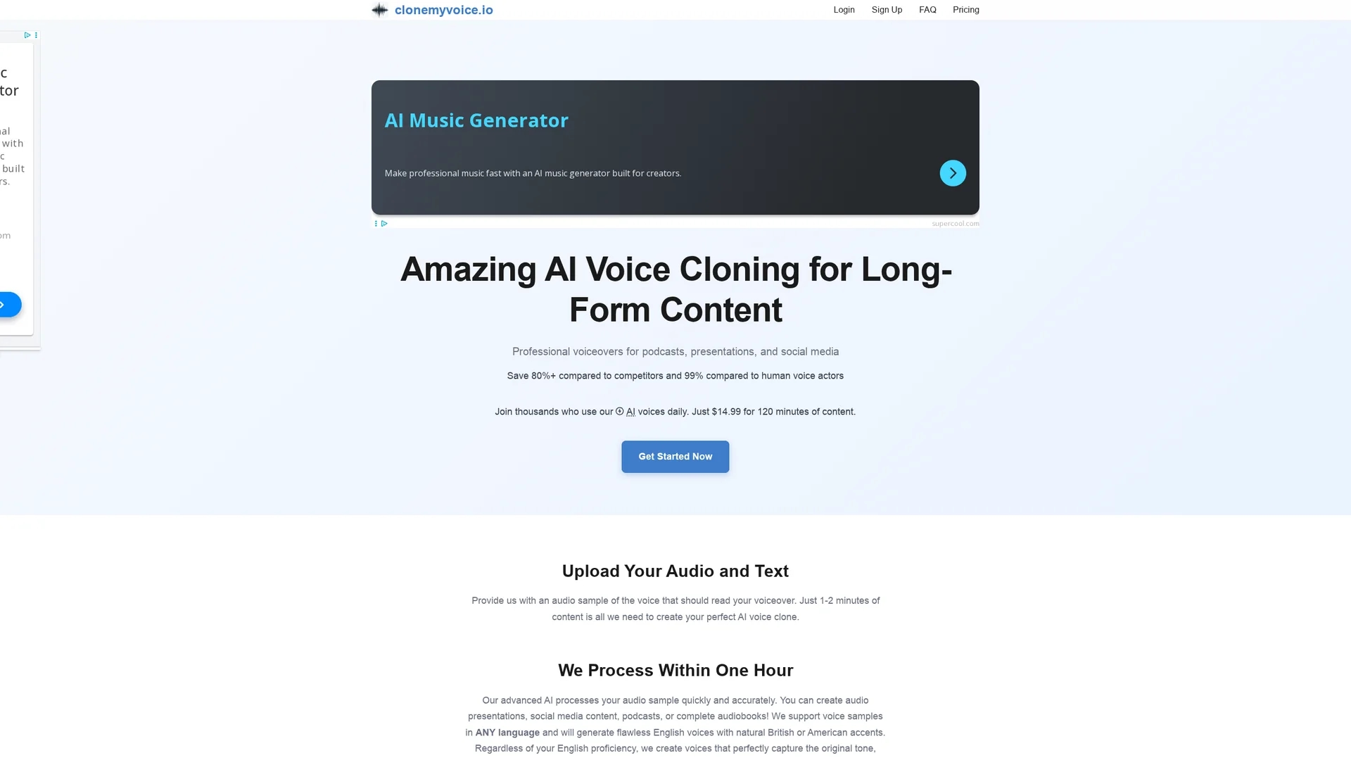 clone-anyone-s-voice-in-seconds-with-ai homepage