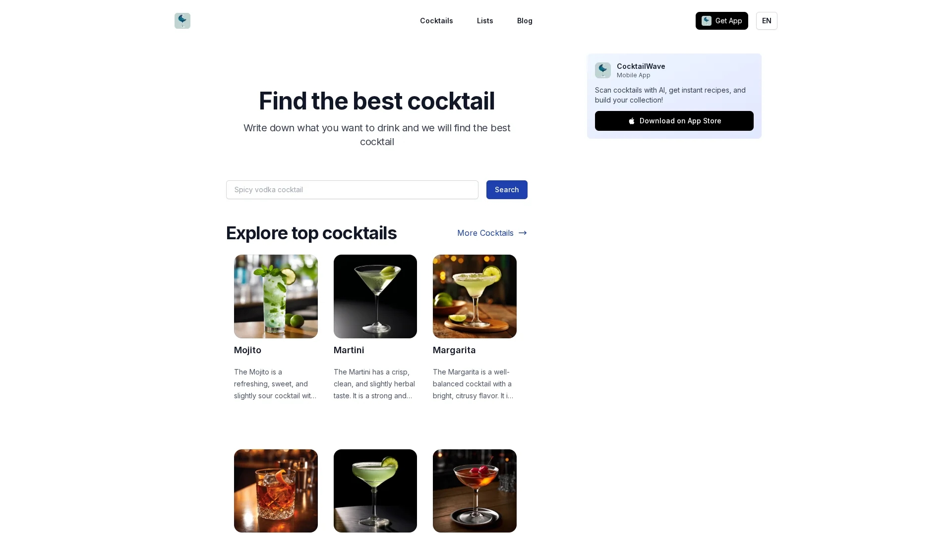 cocktailwave homepage