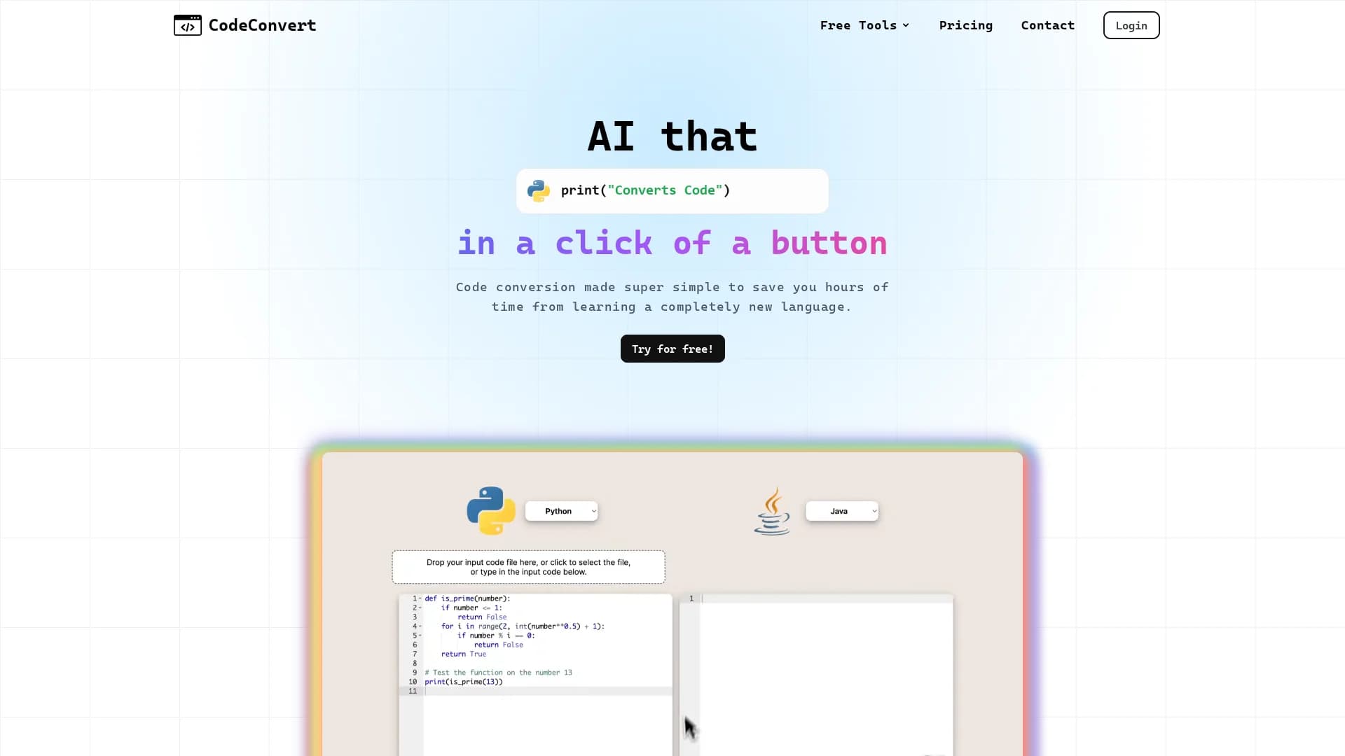 codeconvert-ai homepage