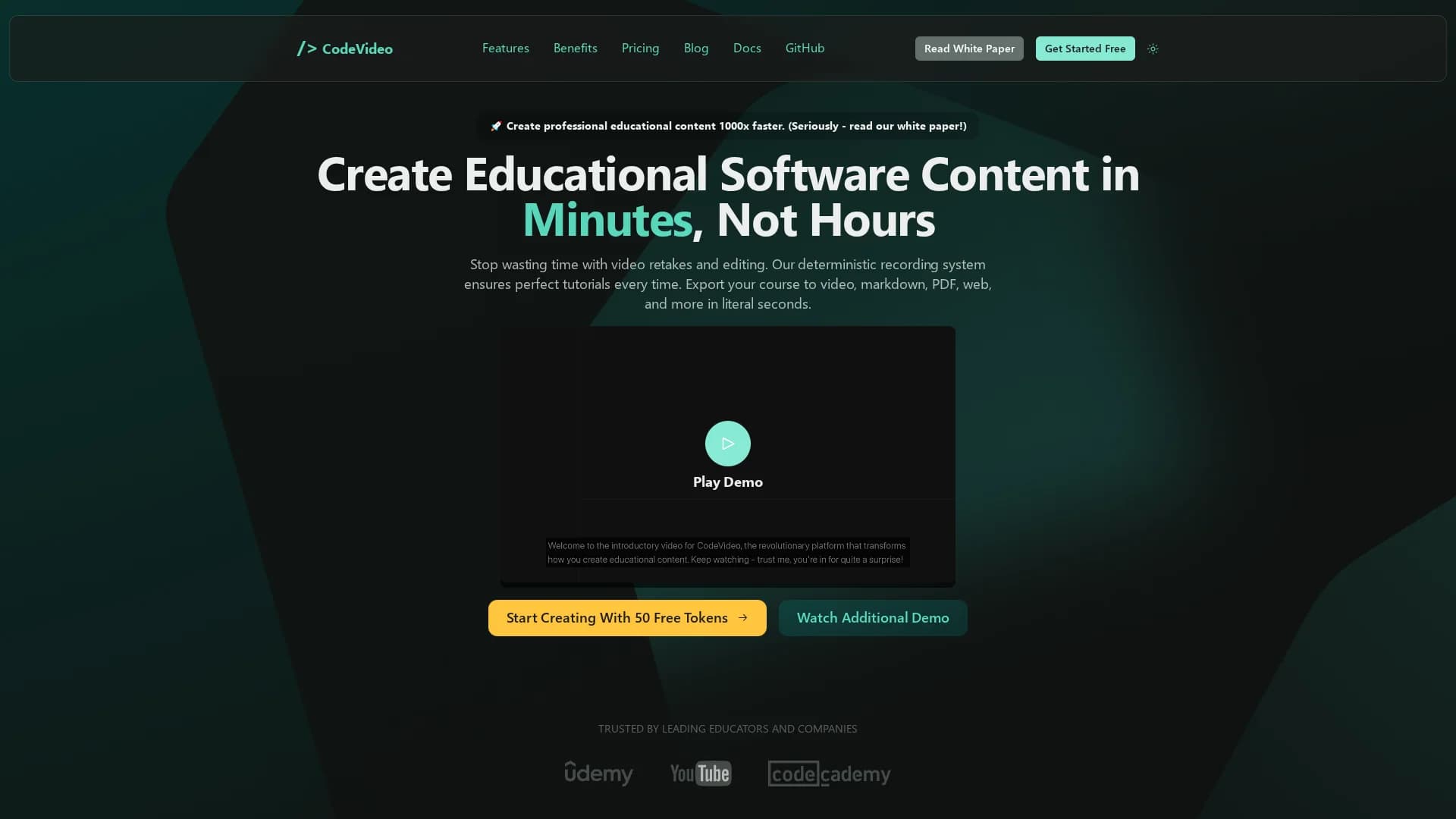 codevideo homepage