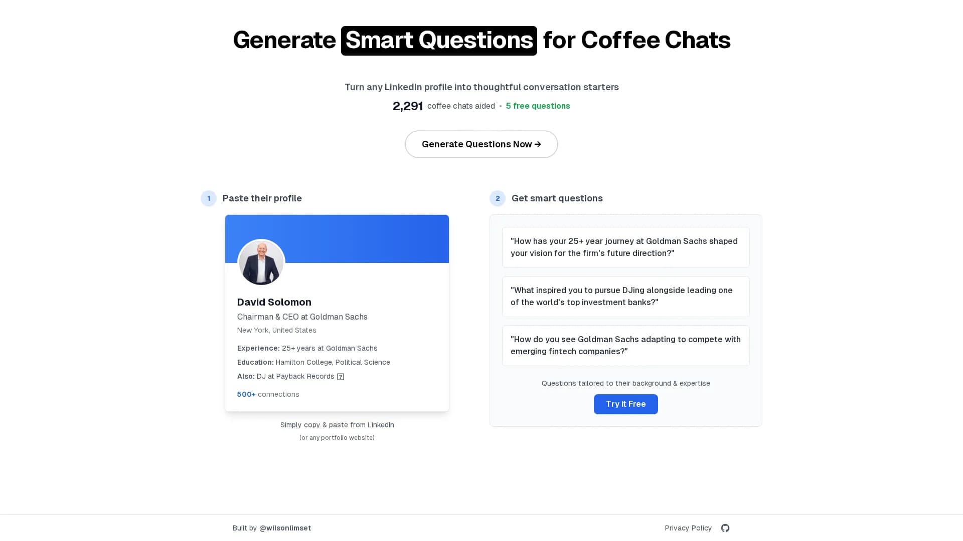 coffee-chat-ai homepage