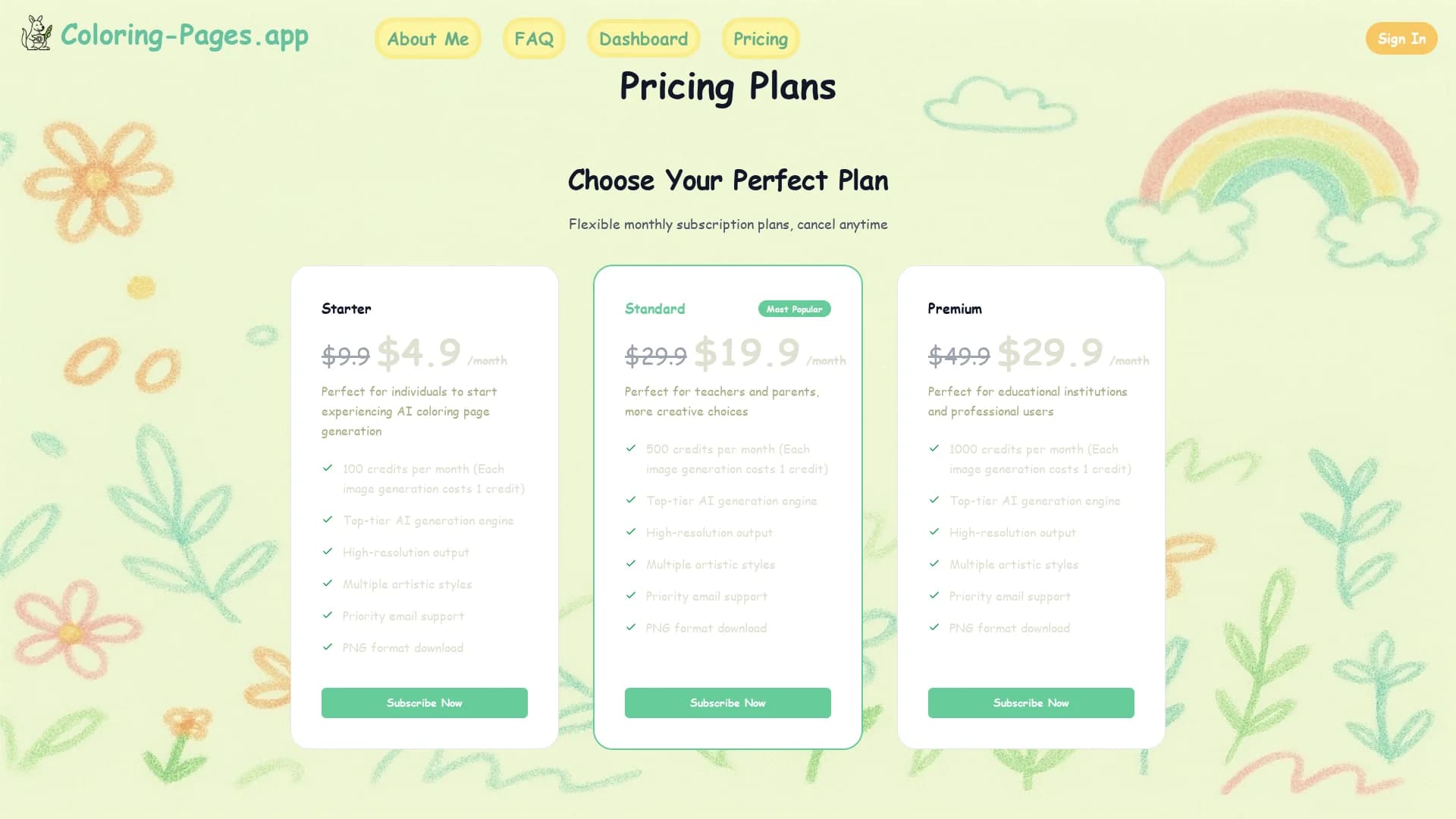 coloring-pages-app homepage
