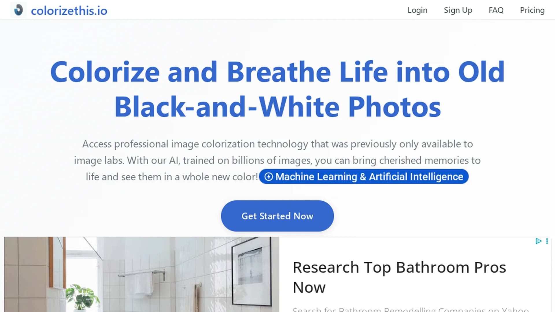 colorize-black-and-white-photos-w-ai homepage