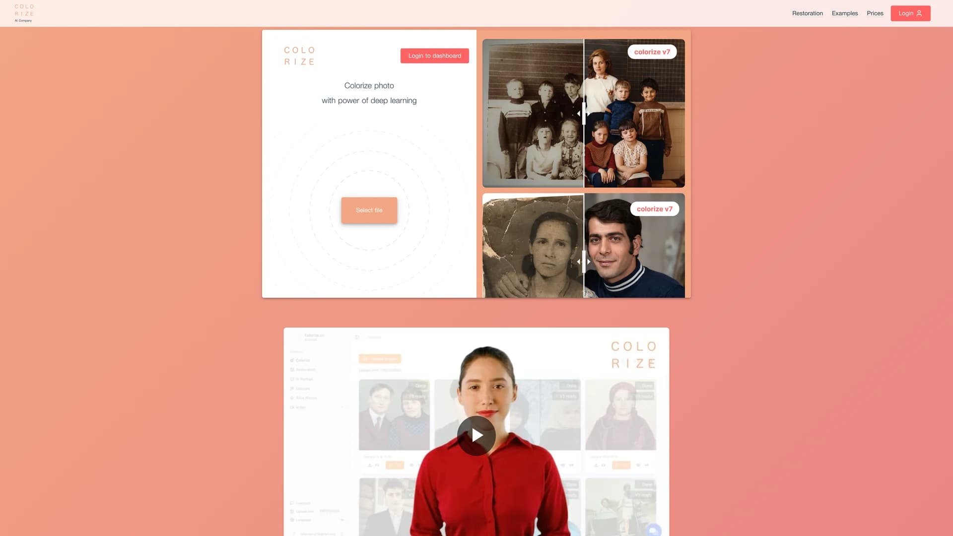 colorize homepage