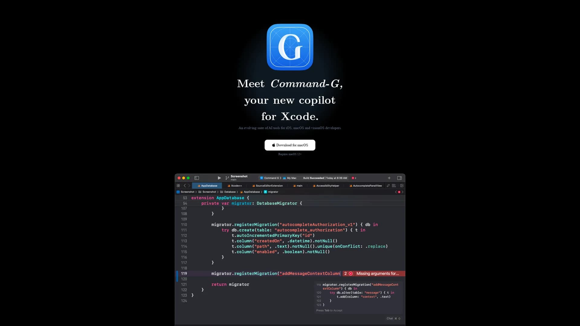 command-g homepage