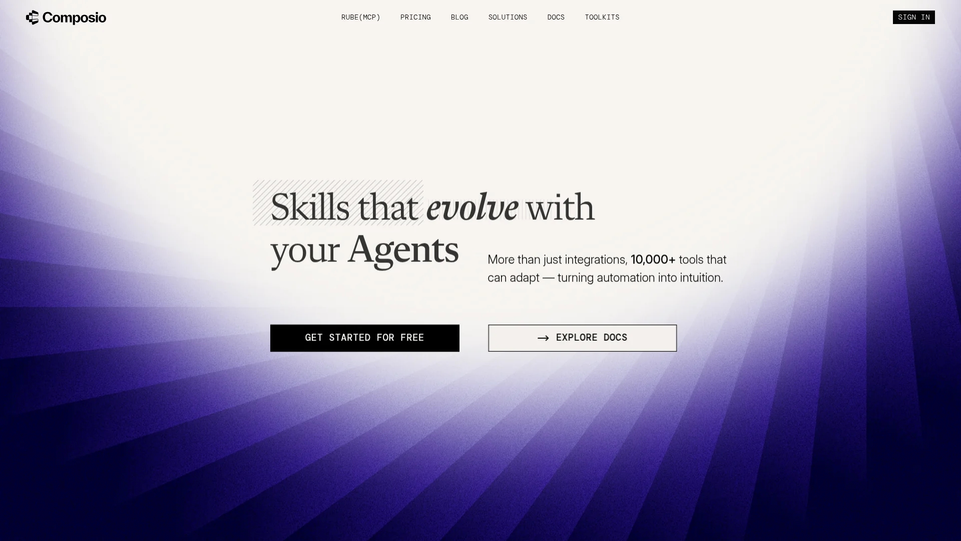 composio-dev homepage