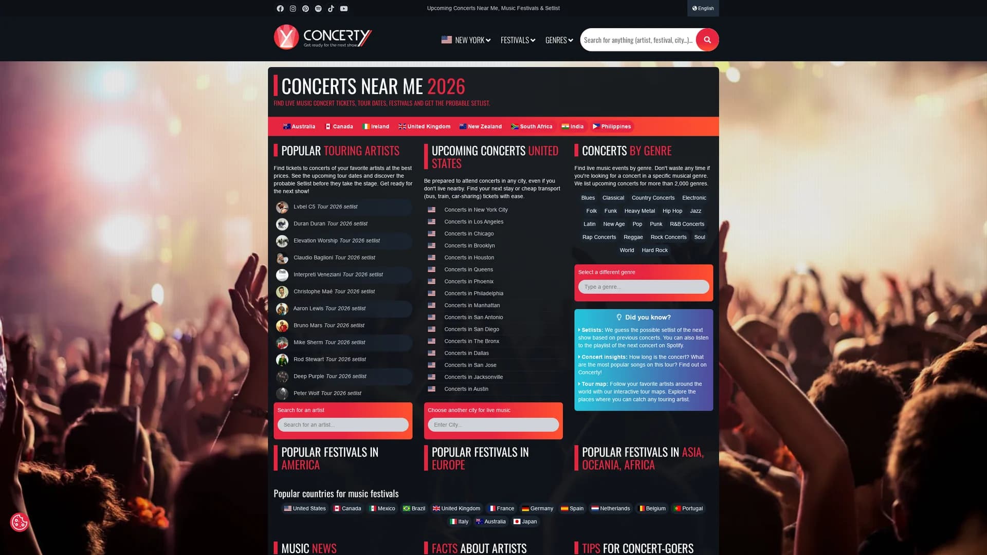 concerty-ai-setlist-prediction homepage