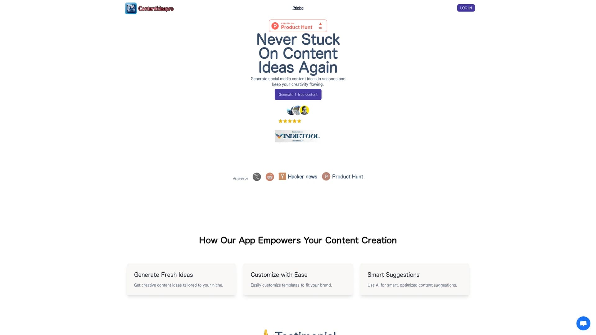 content-idea-pro homepage