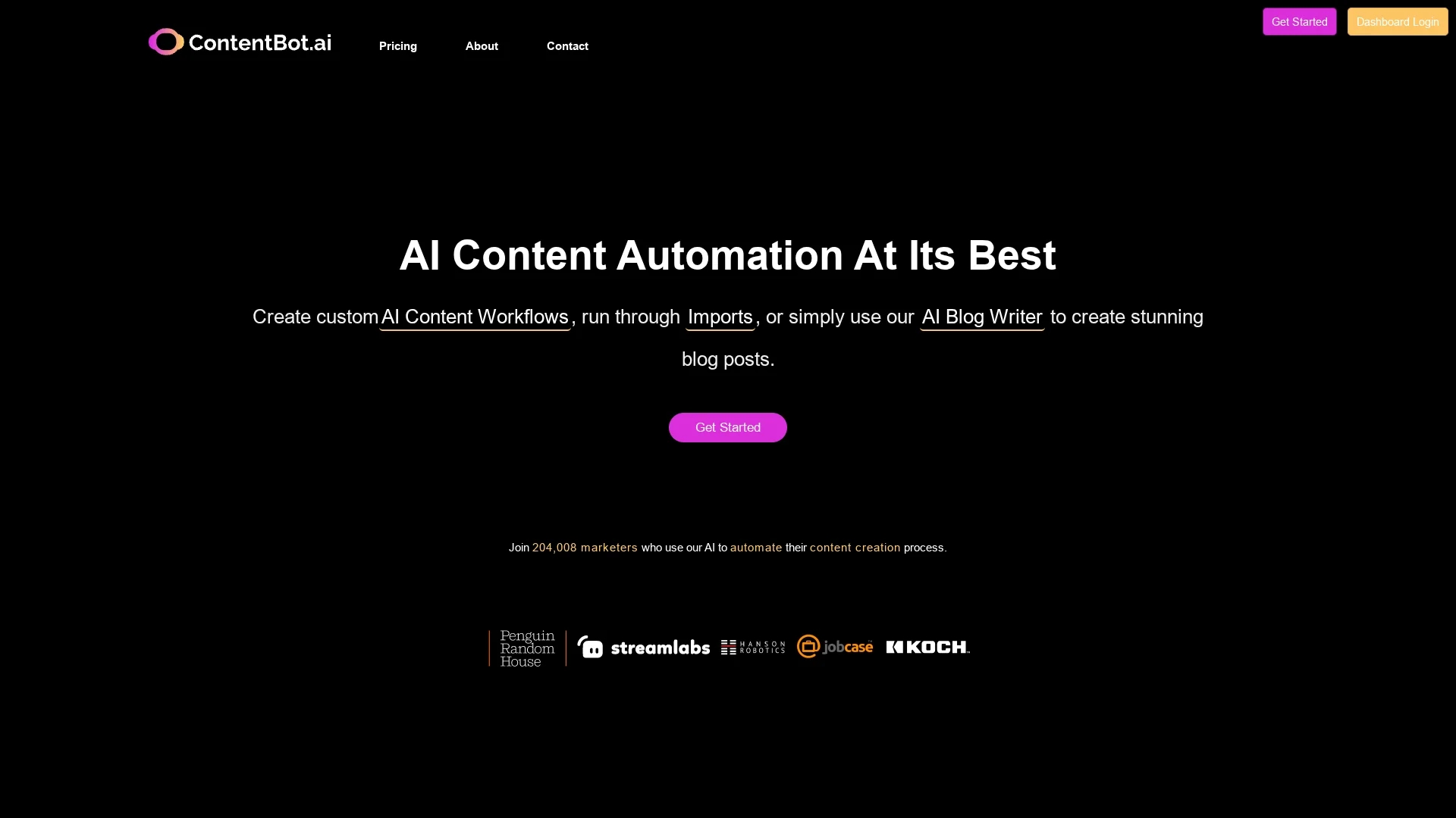 contentbot-ai homepage