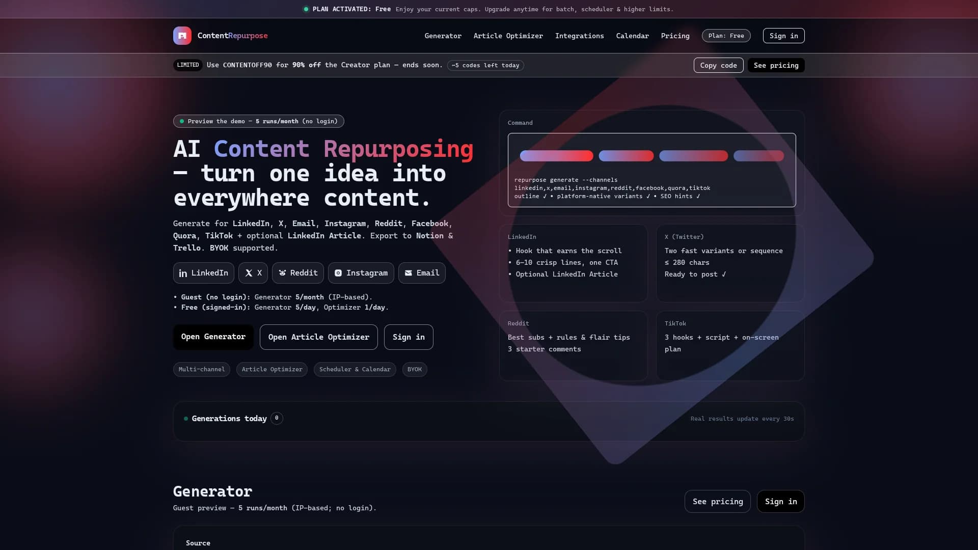 contentrepurpose-pro homepage