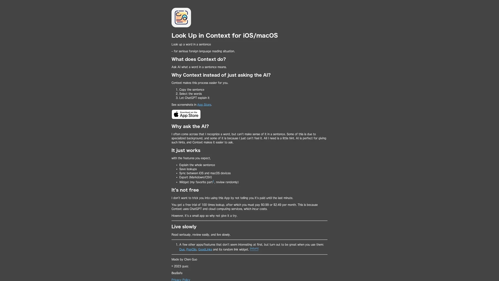 context-word-lookup homepage